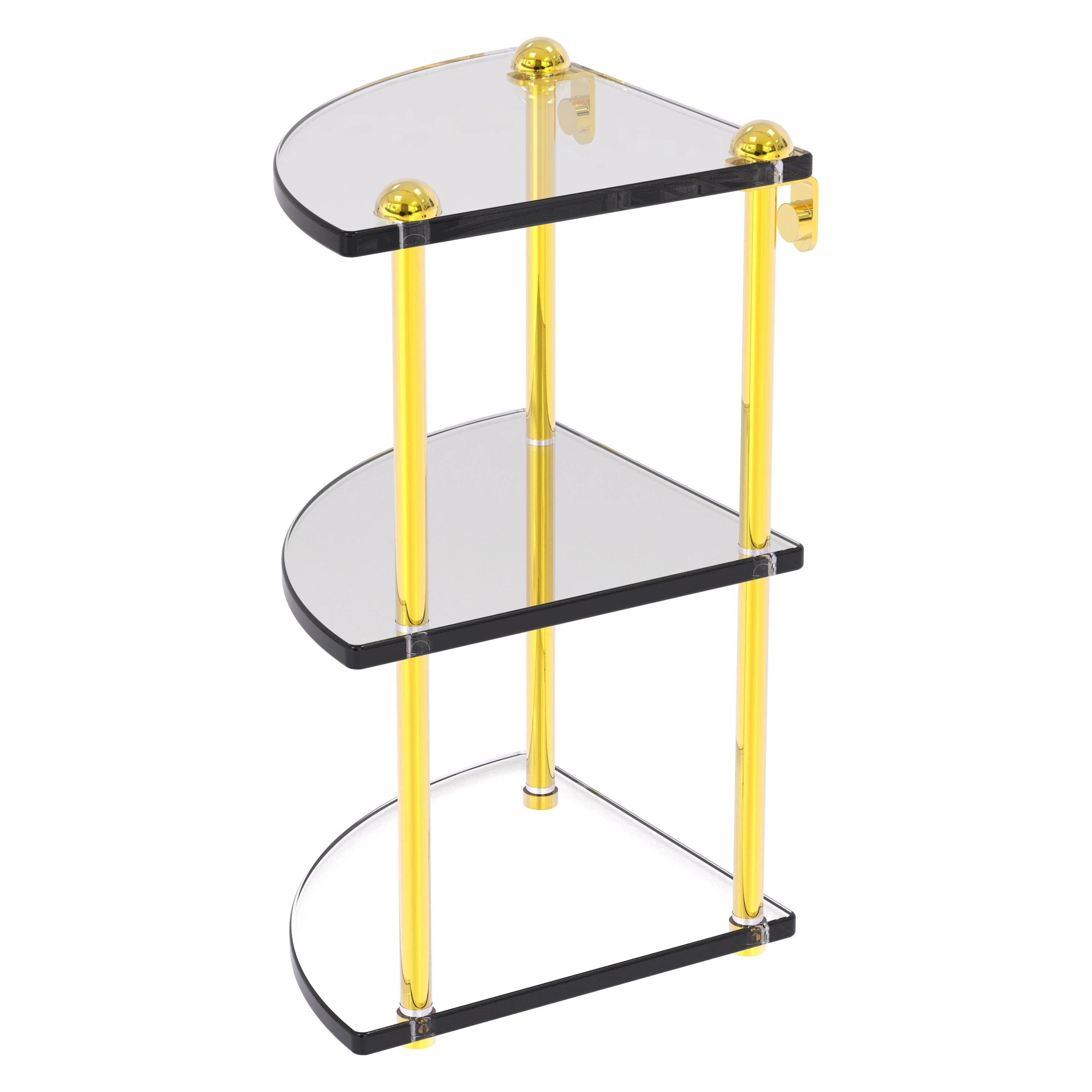 Allied Brass Carolina Matte White 3-Tier Brass Wall Mount Bathroom Shelf - Image 5
