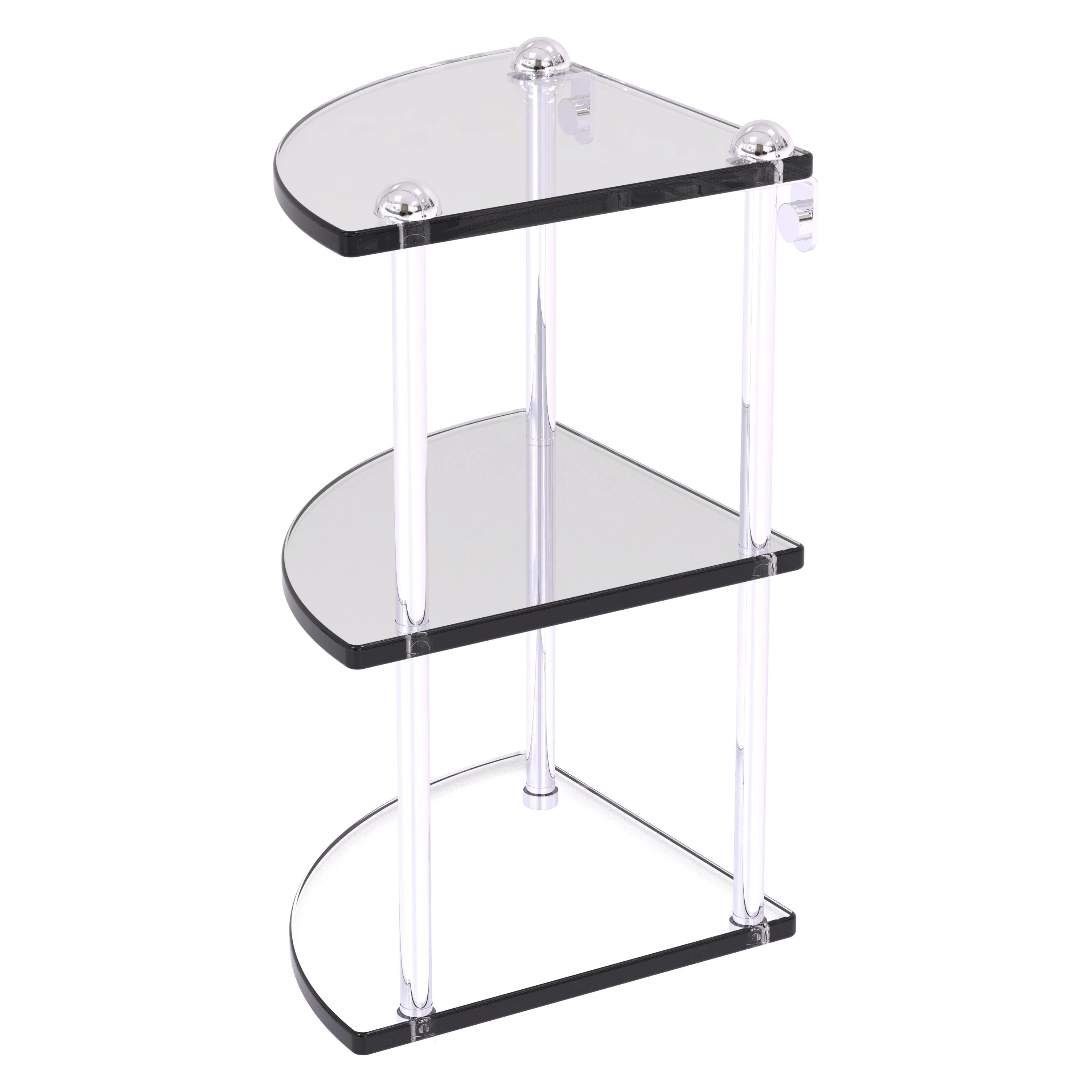 Allied Brass Carolina Matte White 3-Tier Brass Wall Mount Bathroom Shelf - Image 6