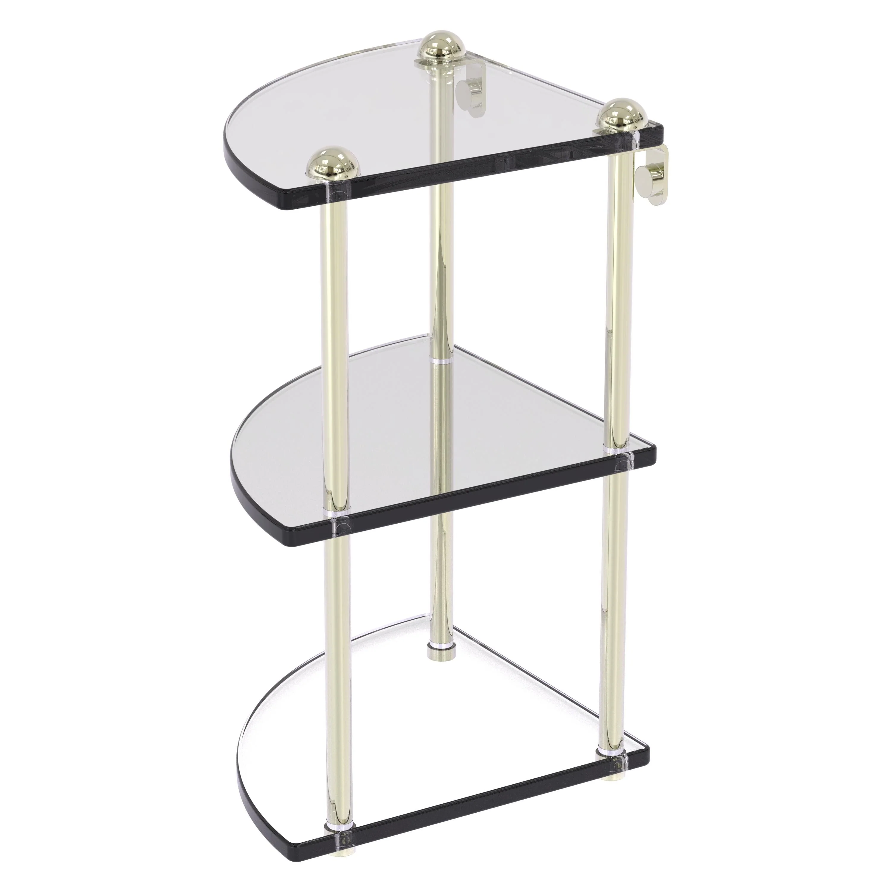 Allied Brass Carolina Matte White 3-Tier Brass Wall Mount Bathroom Shelf - Image 7