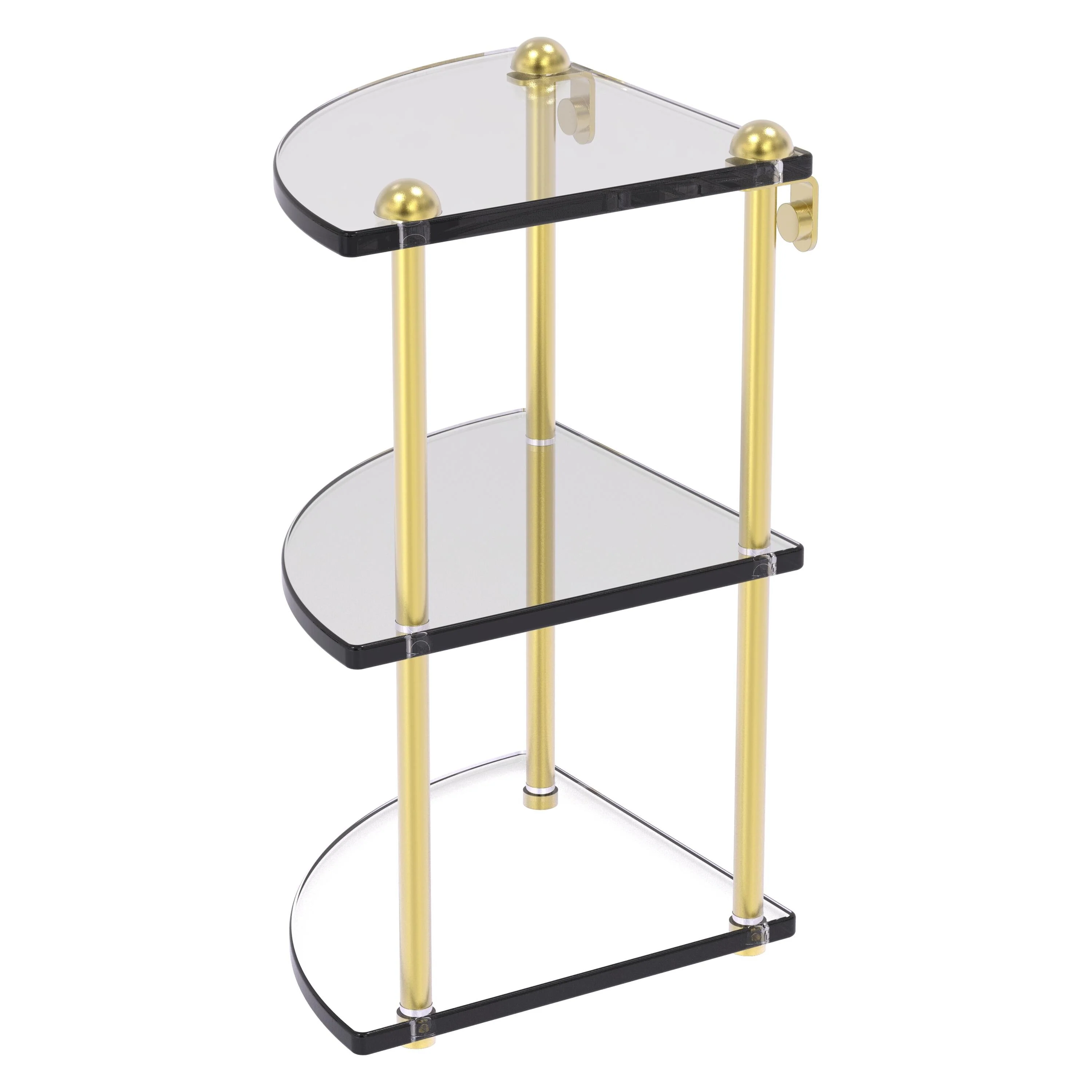 Allied Brass Carolina Matte White 3-Tier Brass Wall Mount Bathroom Shelf - Image 8