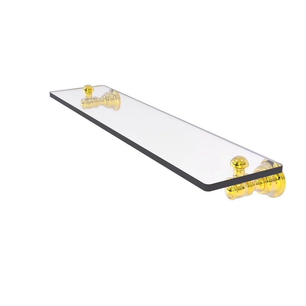 Allied Brass Carolina Polished Brass 1-Tier Brass Wall Mount Bathroom Shelf, 22 x 5 x 2.4 in