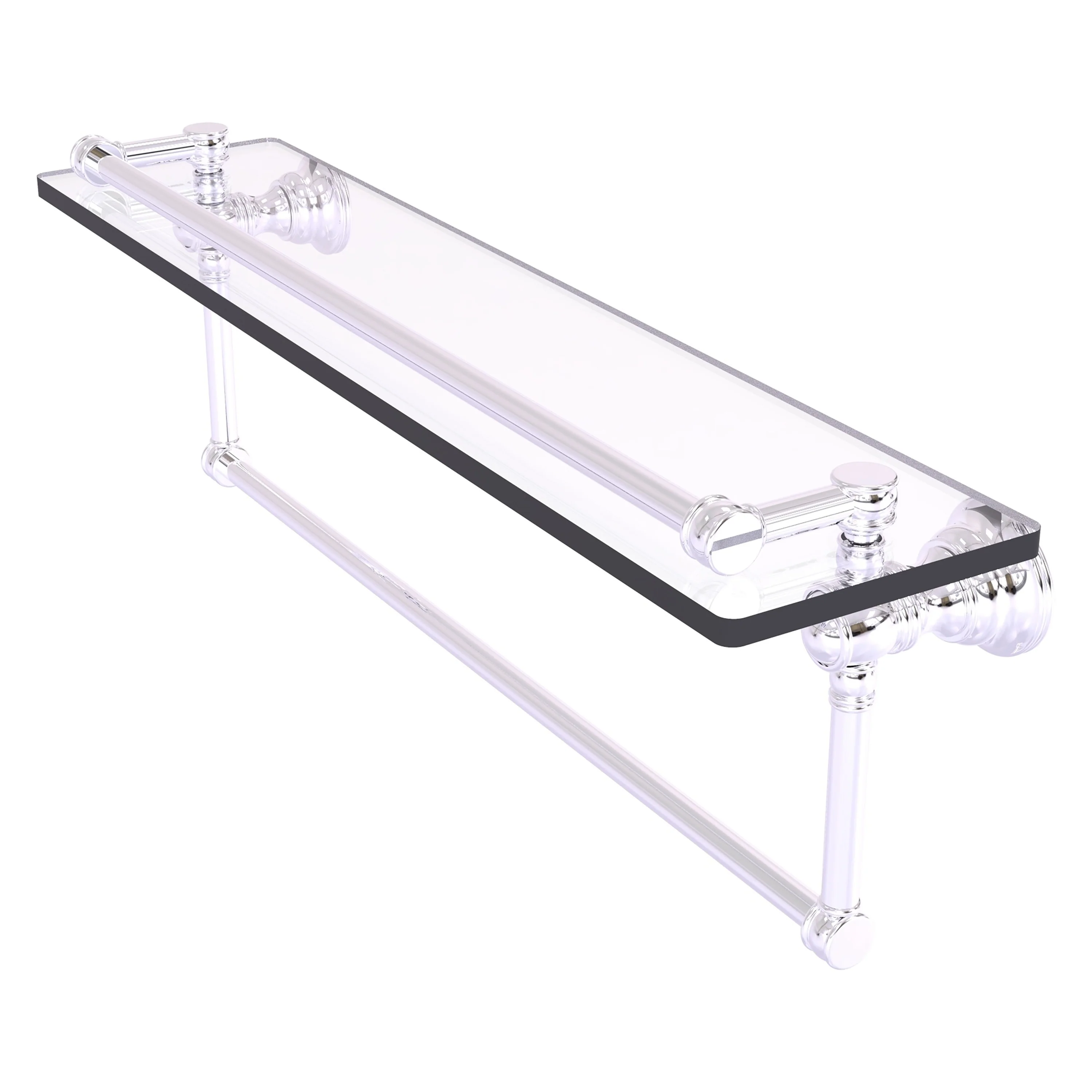 Allied Brass Carolina Polished Chrome 1-Tier Brass Wall Mount Bathroom Shelf