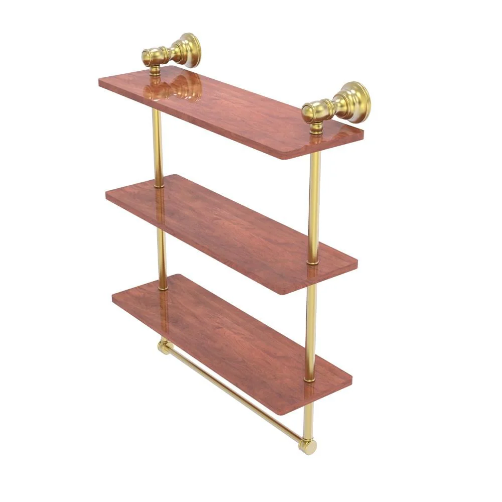 Allied Brass Carolina Satin Brass 3-Tier Wall Mount Bathroom Shelf, 16 x 19.7 x 5 in