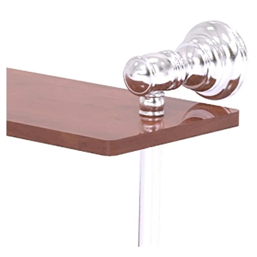 Allied Brass Carolina Satin Chrome 2-Tier Brass Wall Mount Bathroom Shelf, 22 x 9.2 x 5 in - Image 2