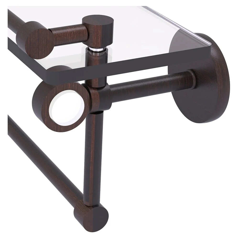 Allied Brass Clearview Venetian Bronze 1-Tier Brass Wall Mount Bathroom Shelf, 16 x 6.7 x 5 in - Image 2