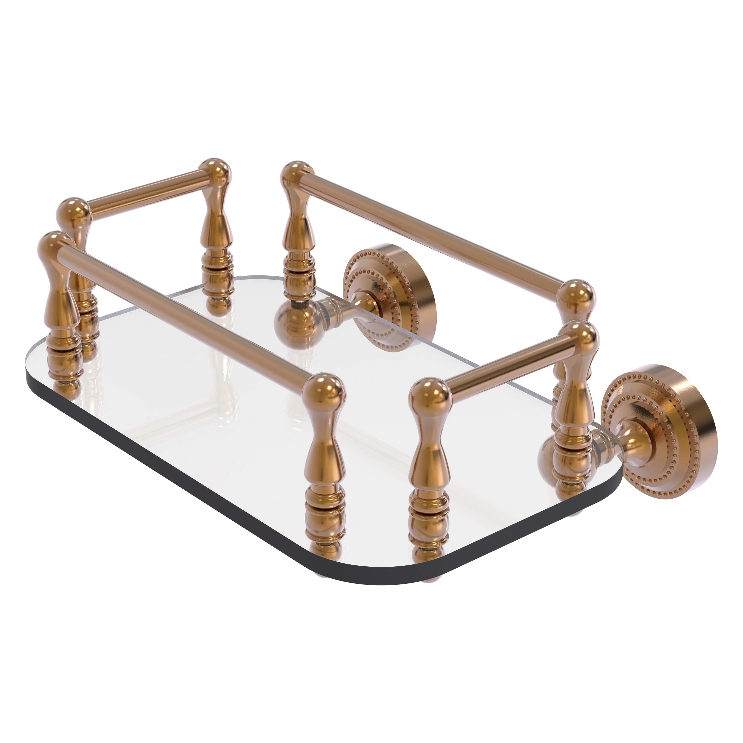 Allied Brass Dottingham Collection Wall Mounted Glass Guest Towel Tray in Matte Black - Image 2