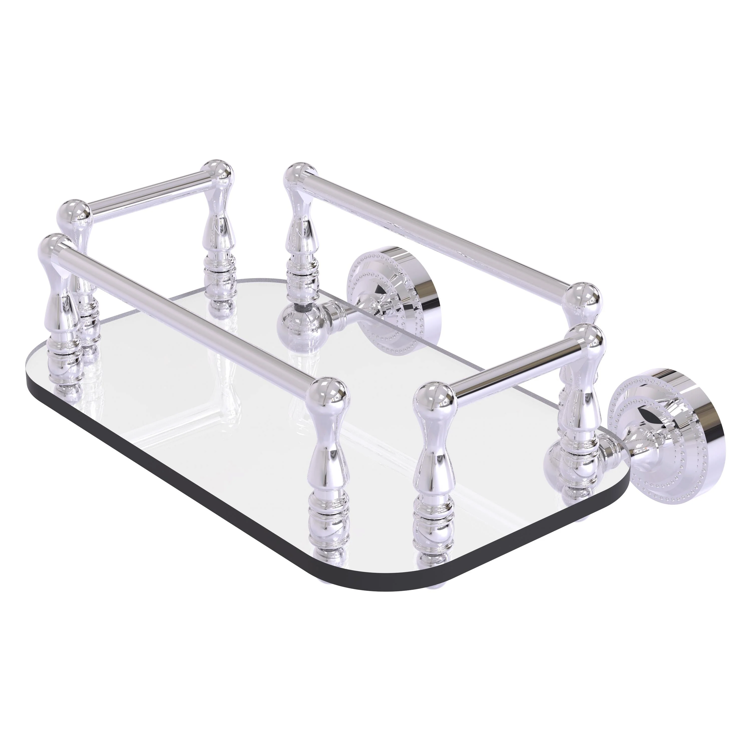 Allied Brass Dottingham Collection Wall Mounted Glass Guest Towel Tray in Matte Black - Image 5