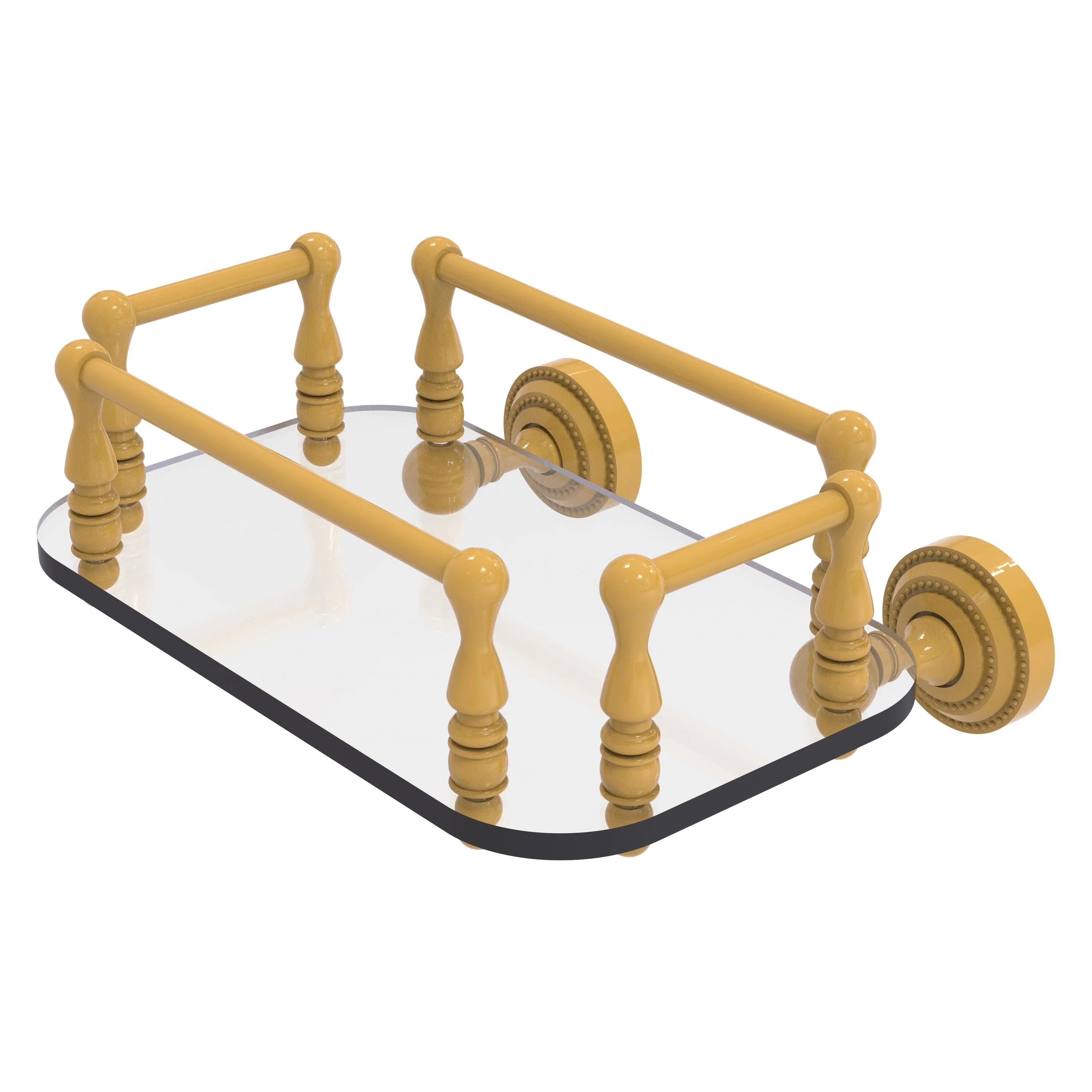 Allied Brass Dottingham Collection Wall Mounted Glass Guest Towel Tray in Matte Black - Image 8