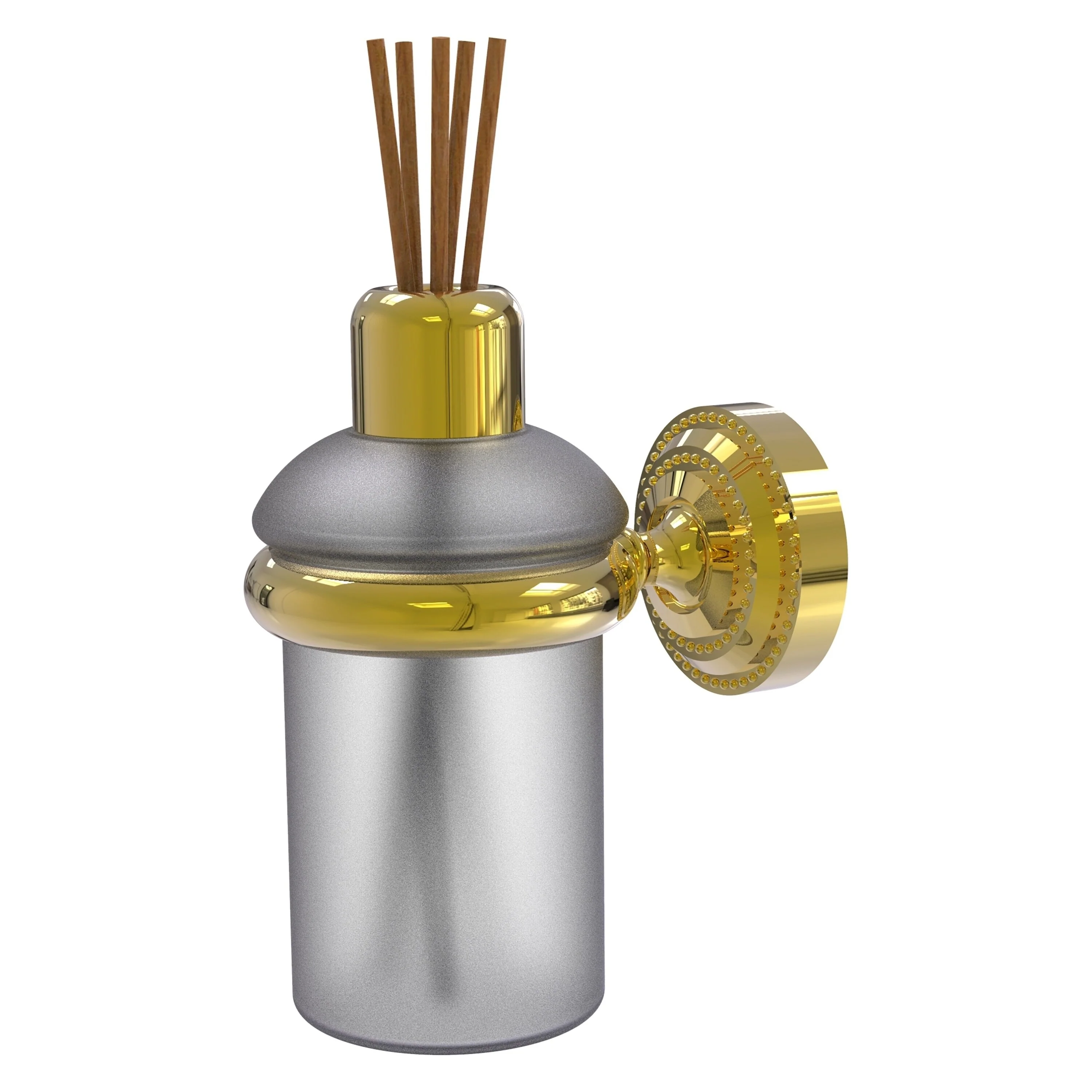 Allied Brass Dottingham Polished Brass Bath Accessory Set – Wall-Mounted Reed Diffuser Holder, 2-Piece
