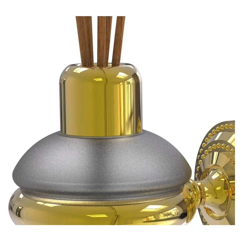 Allied Brass Dottingham Polished Brass Bath Accessory Set – Wall-Mounted Reed Diffuser Holder, 2-Piece - Image 2