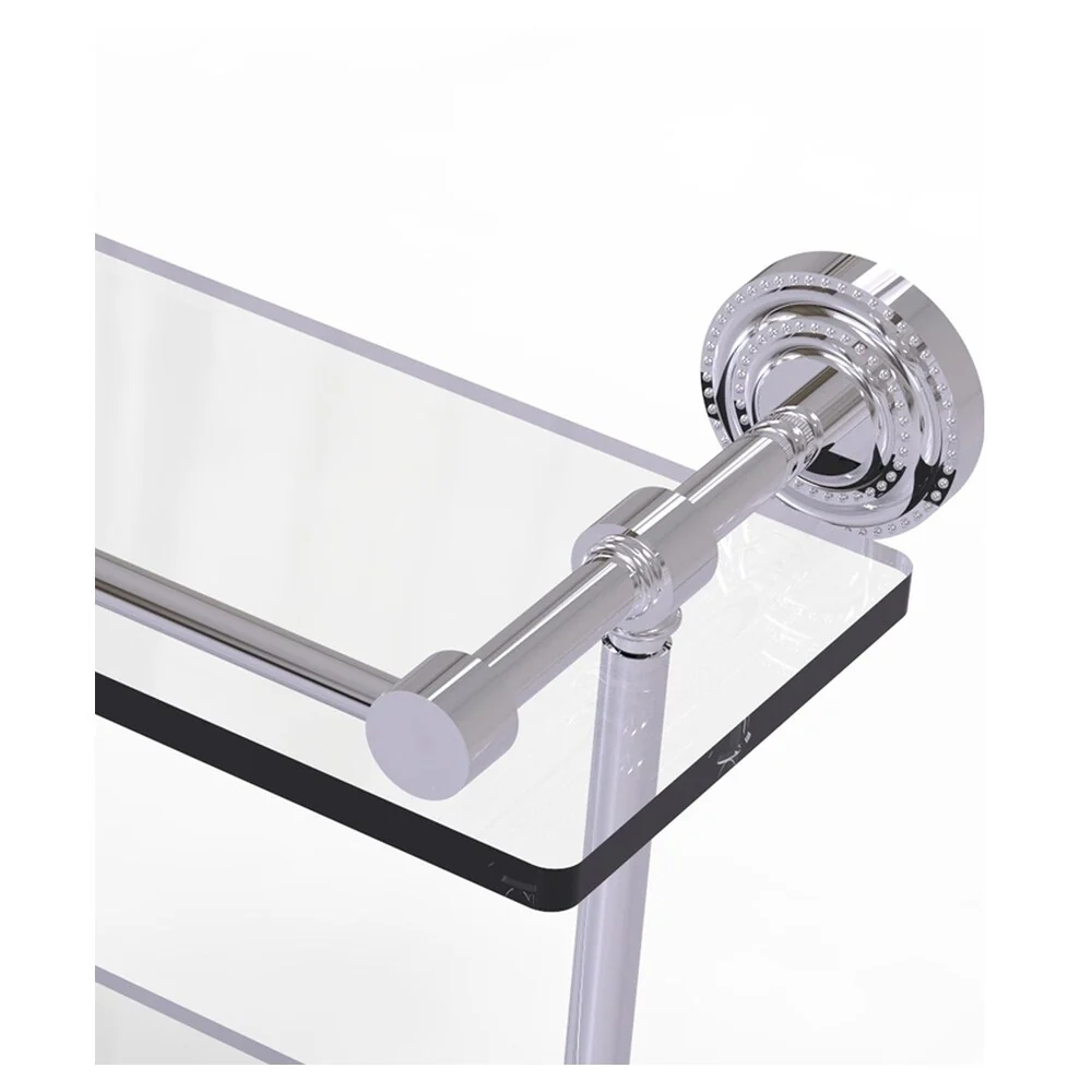 Allied Brass Dottingham Polished Chrome 2-Tier Brass Wall Mount Bathroom Shelf, 22-in - Image 2