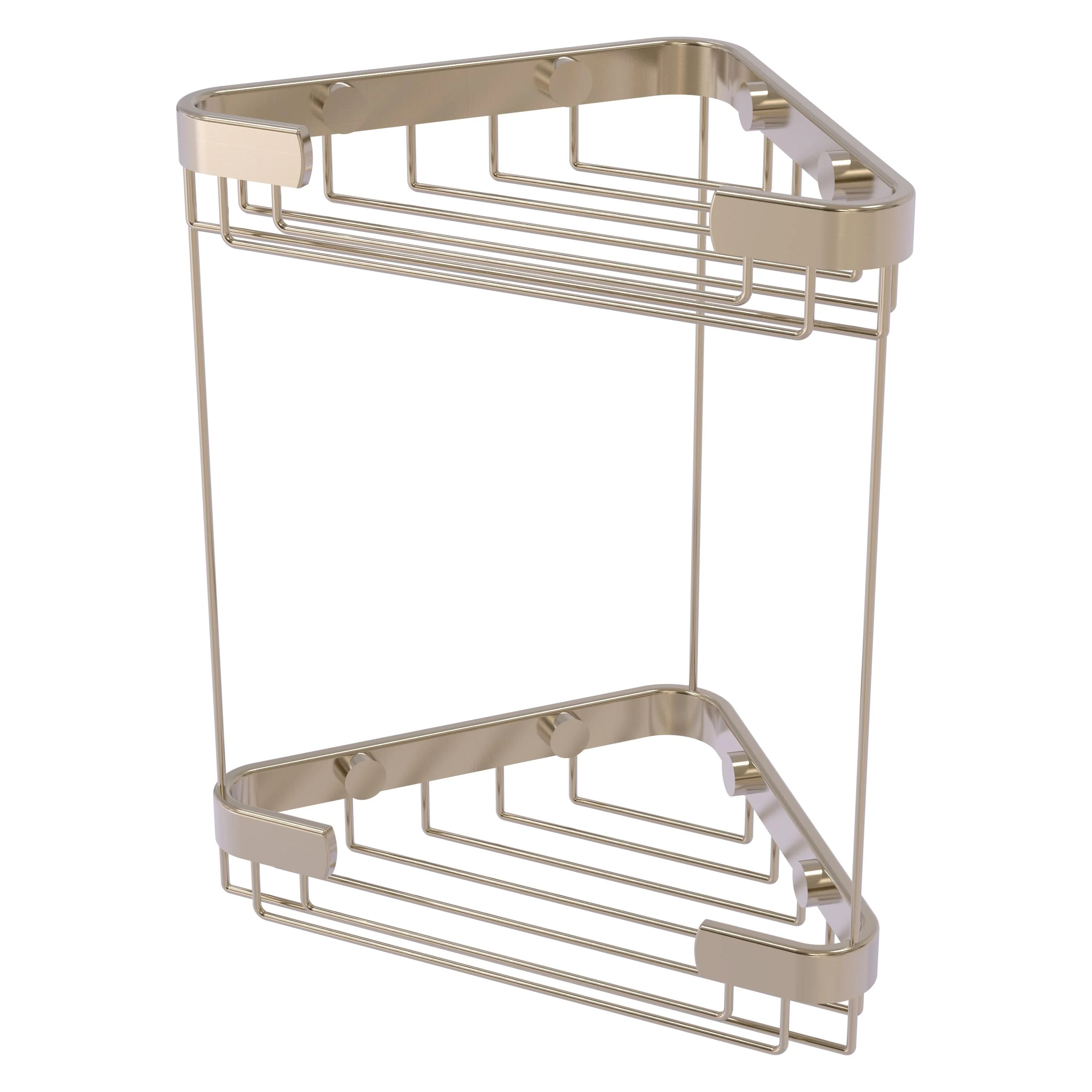 Allied Brass Double Tier Corner Shower Basket in Unlacquered Brass - Image 6