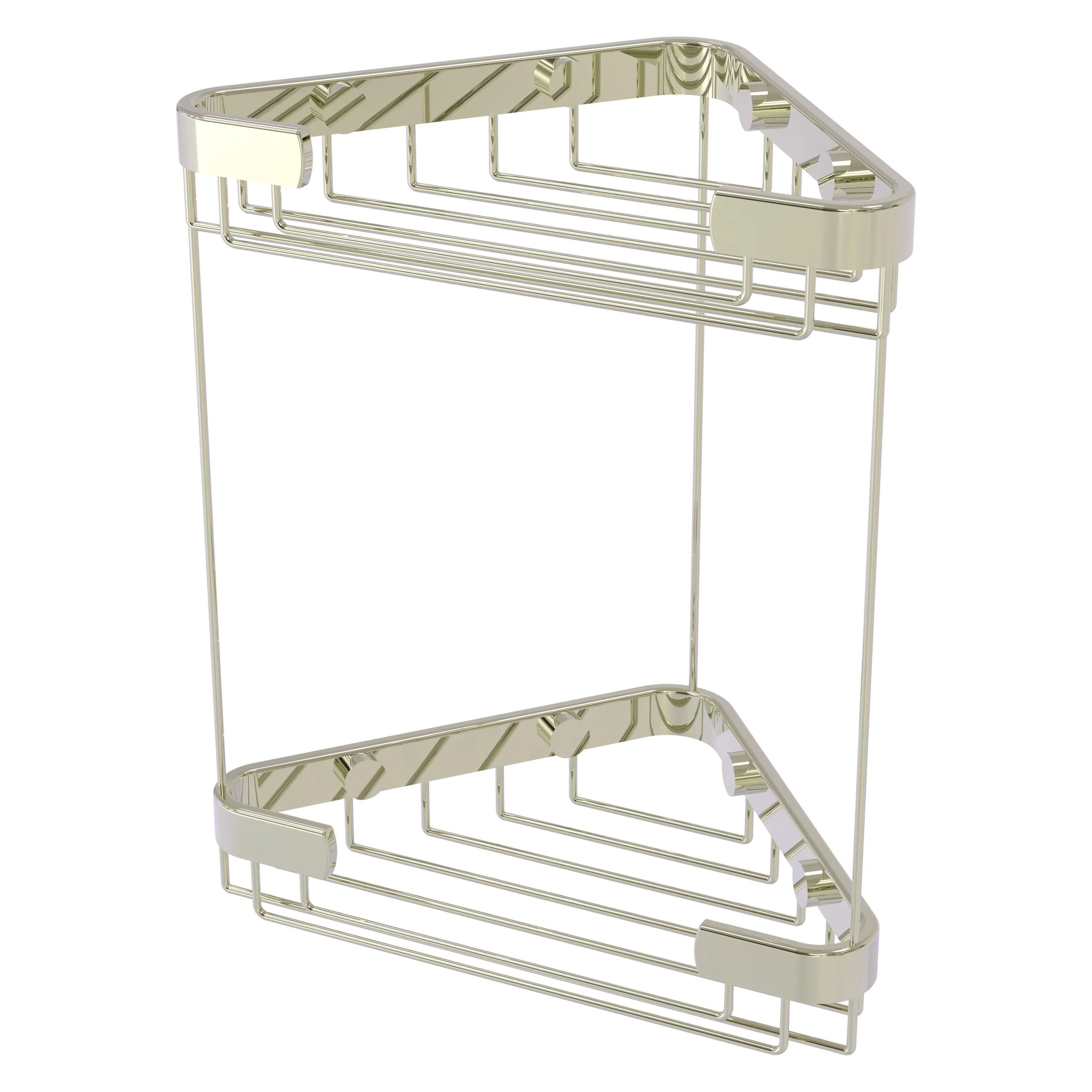 Allied Brass Double Tier Corner Shower Basket in Unlacquered Brass - Image 7