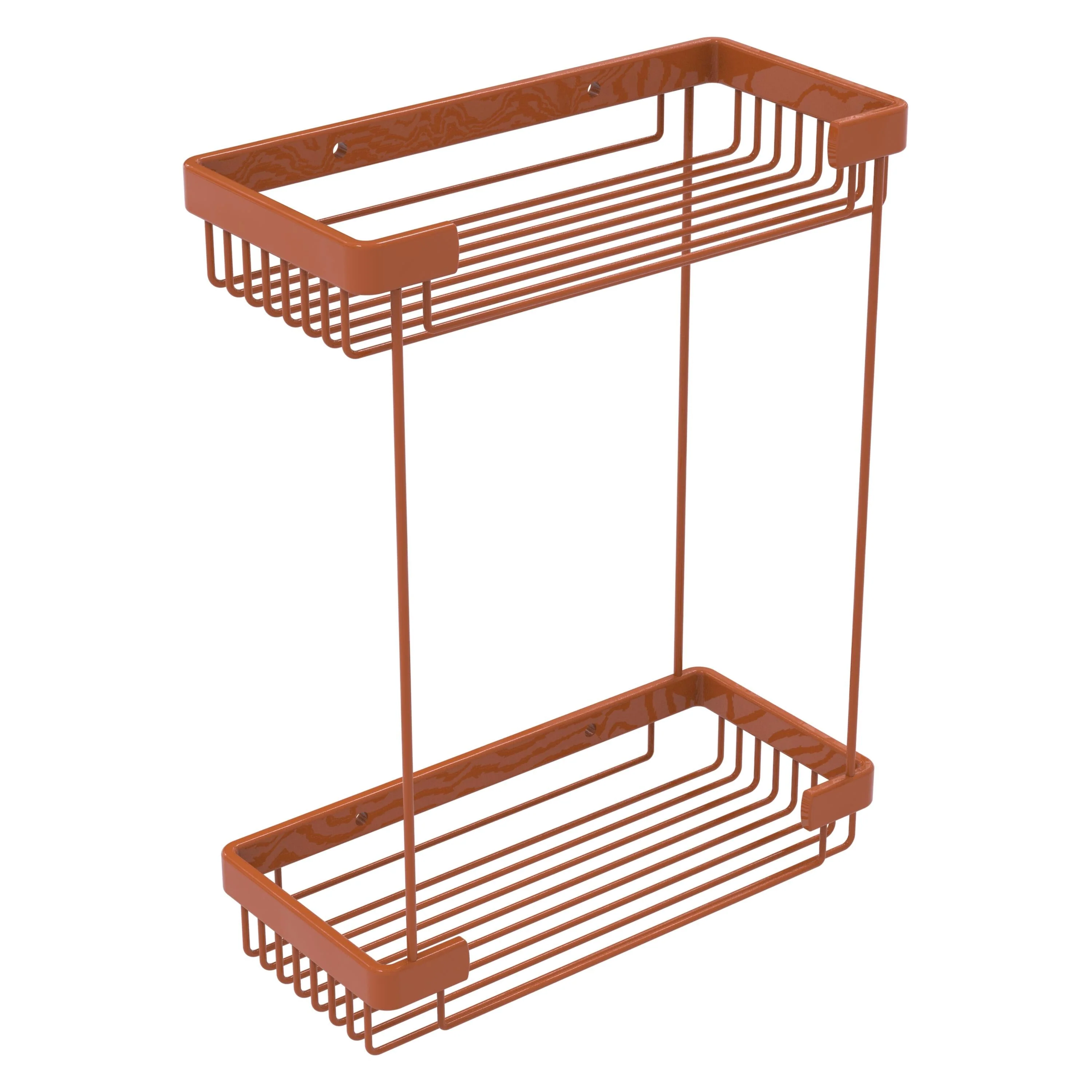 Allied Brass Double Tier Rectangular Toiletry Shower Basket in Antique Copper - Image 7