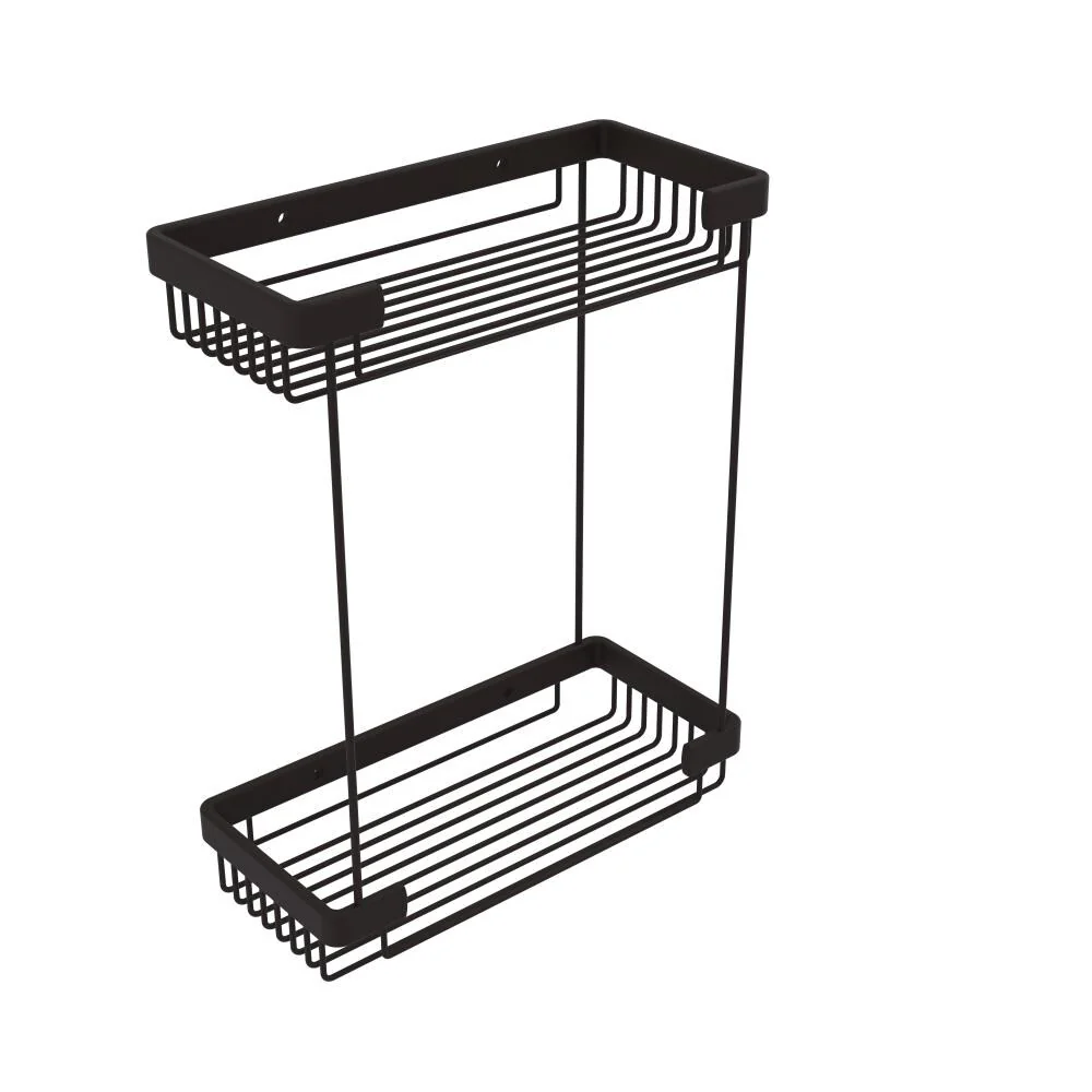Allied Brass Double Tier Rectangular Toiletry Shower Basket in Oil Rubbed Bronze