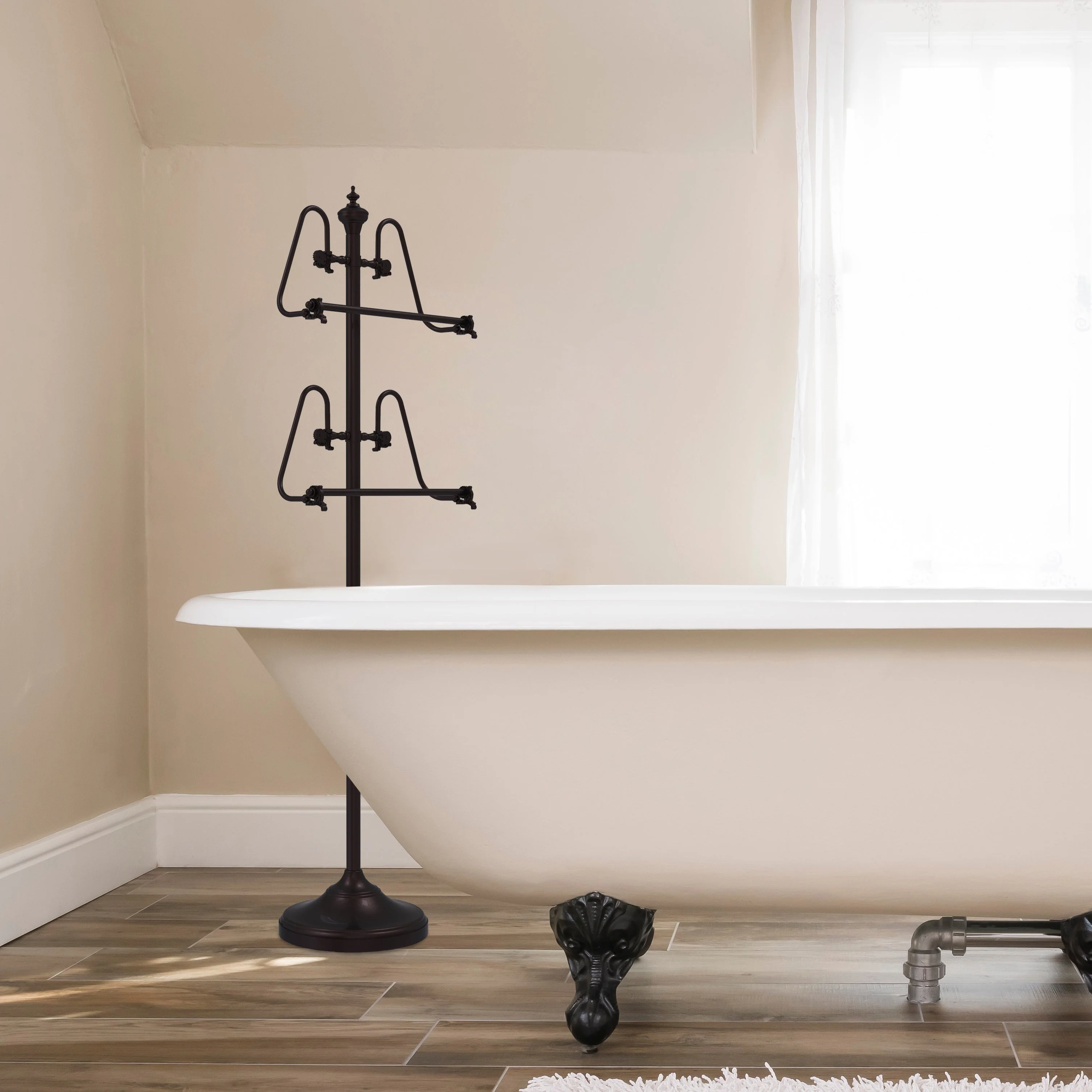 Allied Brass Freestanding 49-in Towel Stand in Brushed Bronze - Image 2