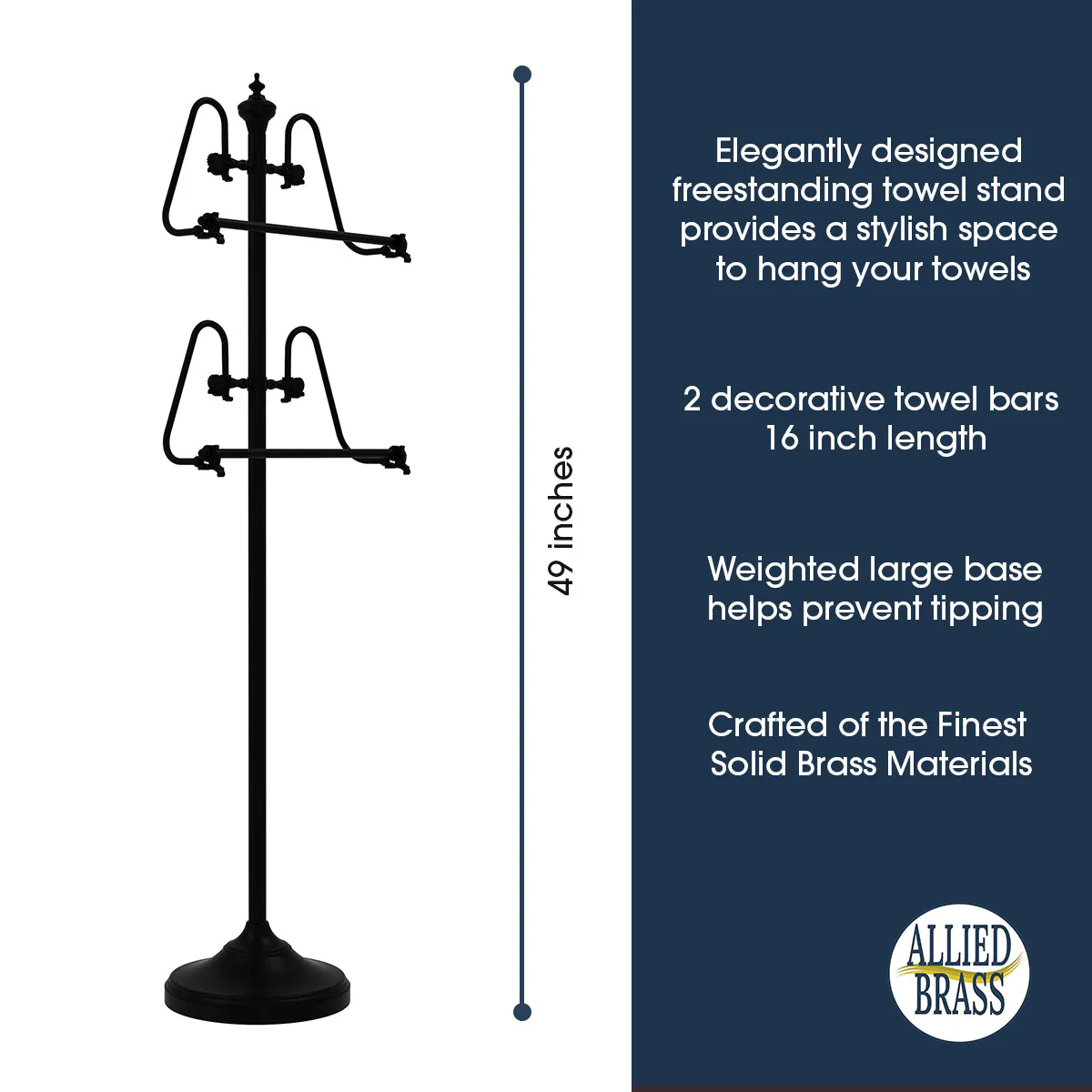 Allied Brass Freestanding 49-in Towel Stand in Brushed Bronze - Image 3