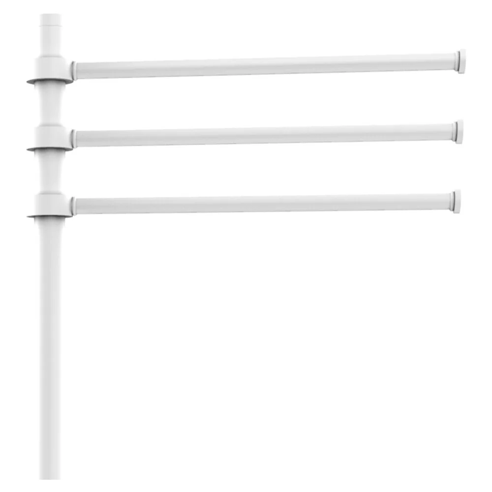 Allied Brass Matte White Freestanding Towel Rack, 39-in Height with 3 Pivoting Arms - Image 2