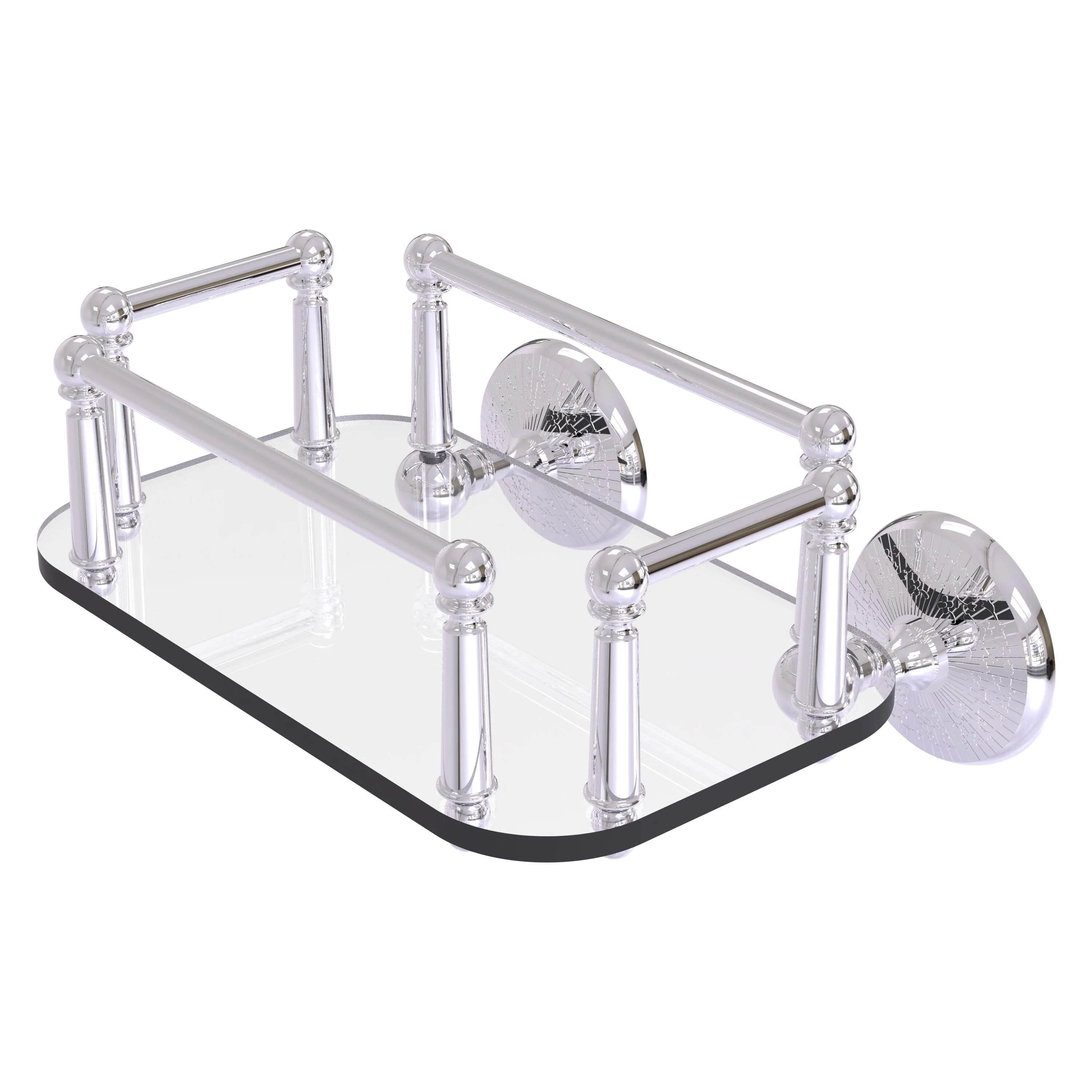 Allied Brass Monte Carlo Collection Wall Mounted Glass Guest Towel Tray in Antique Brass - Image 7