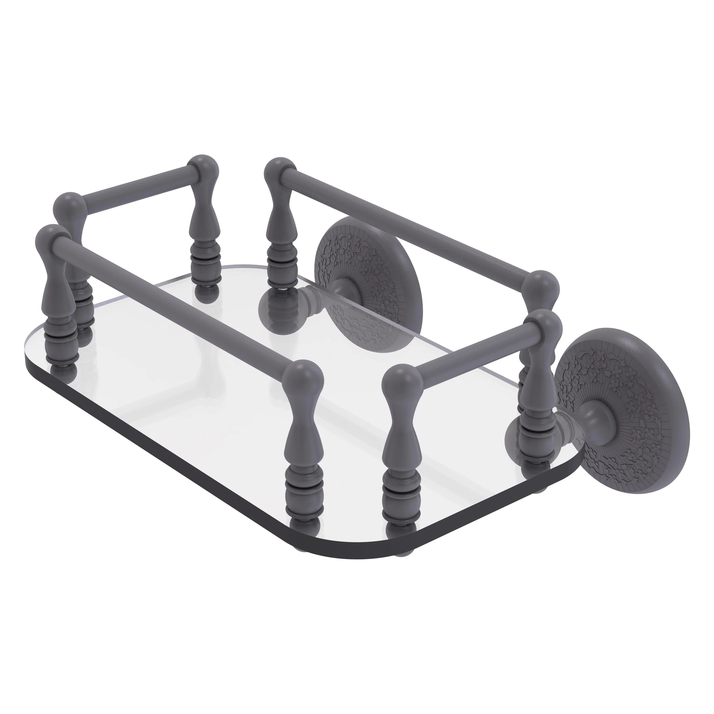 Allied Brass Monte Carlo Collection Wall Mounted Glass Guest Towel Tray in Antique Bronze - Image 3