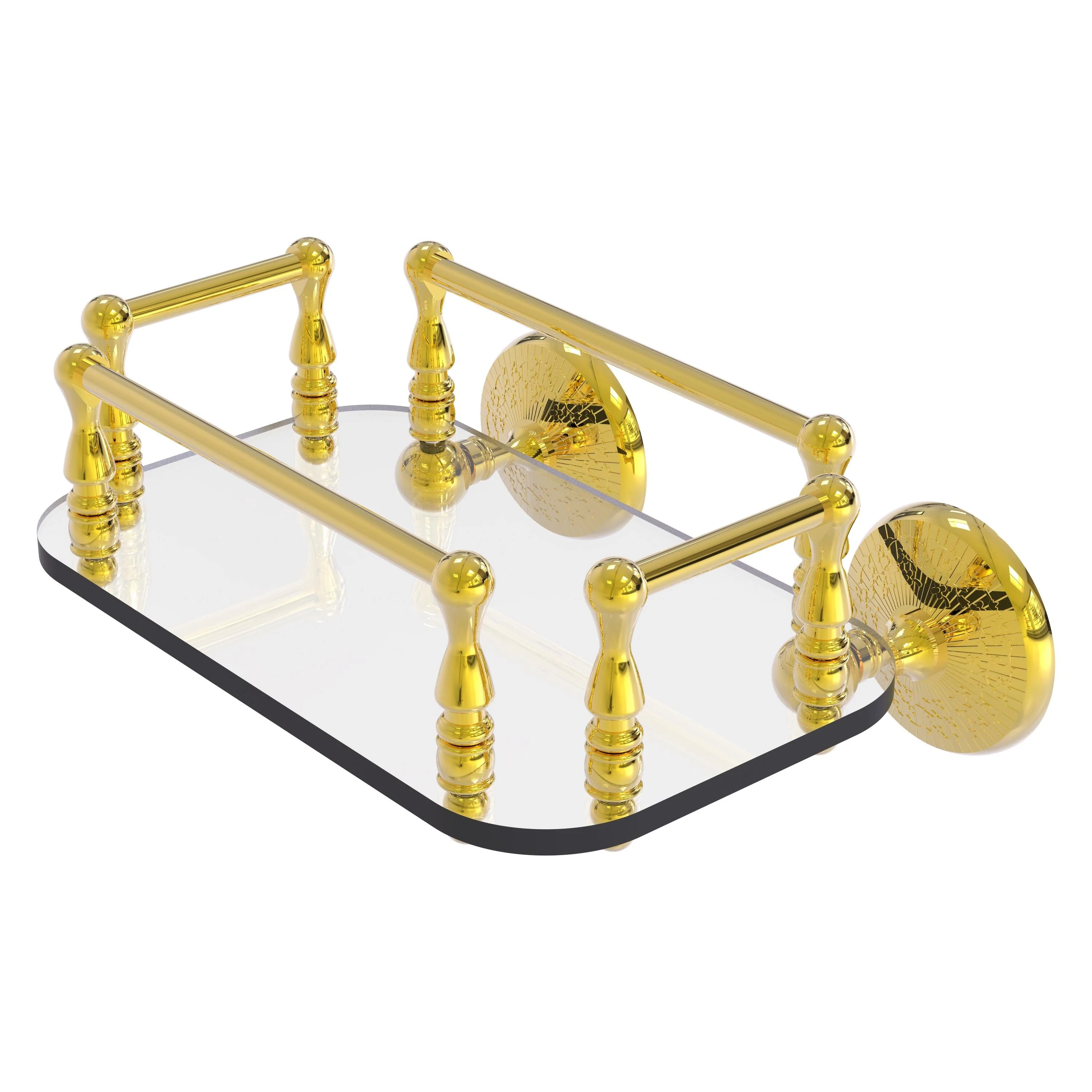 Allied Brass Monte Carlo Collection Wall Mounted Glass Guest Towel Tray in Matte White - Image 4