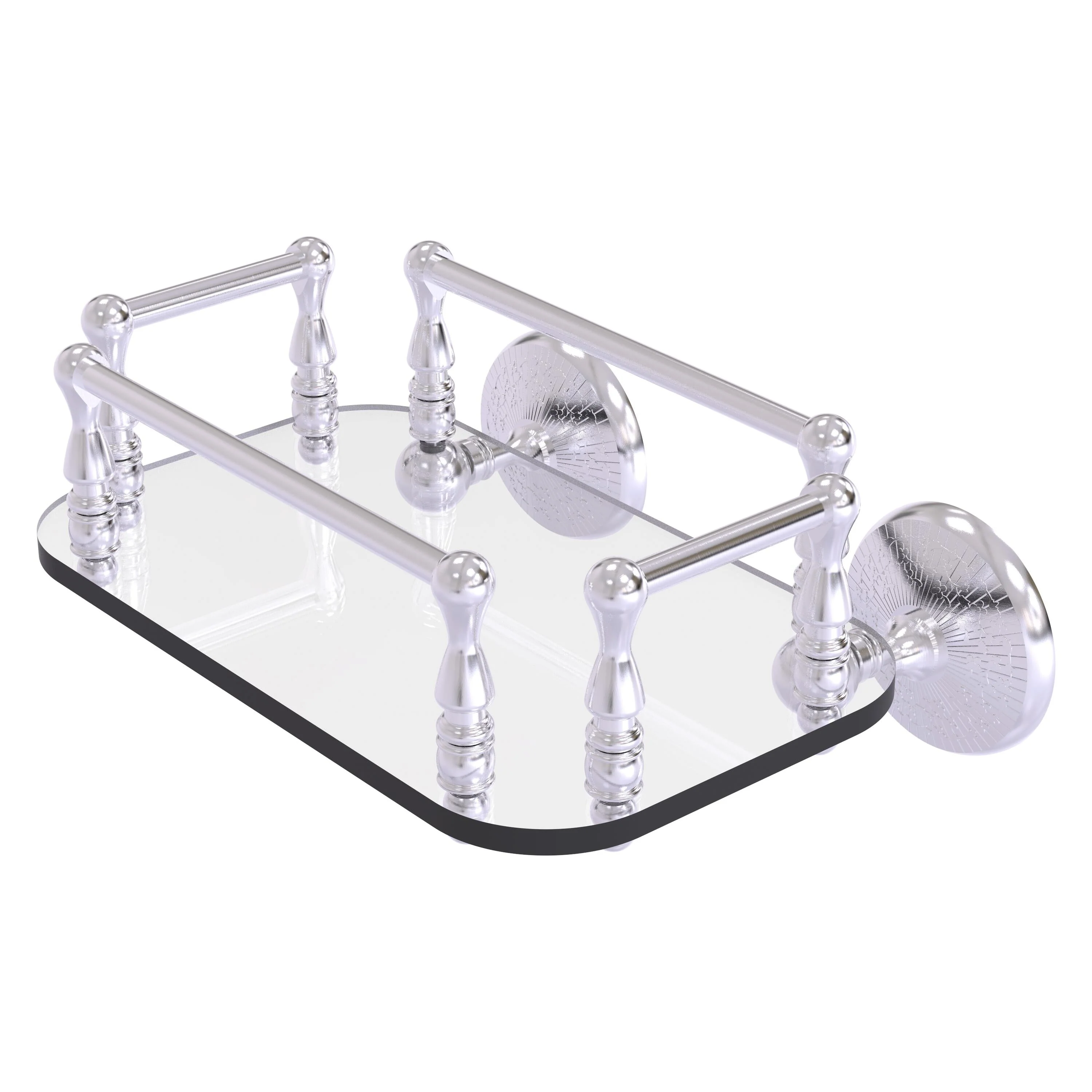 Allied Brass Monte Carlo Collection Wall Mounted Glass Guest Towel Tray in Matte White - Image 7