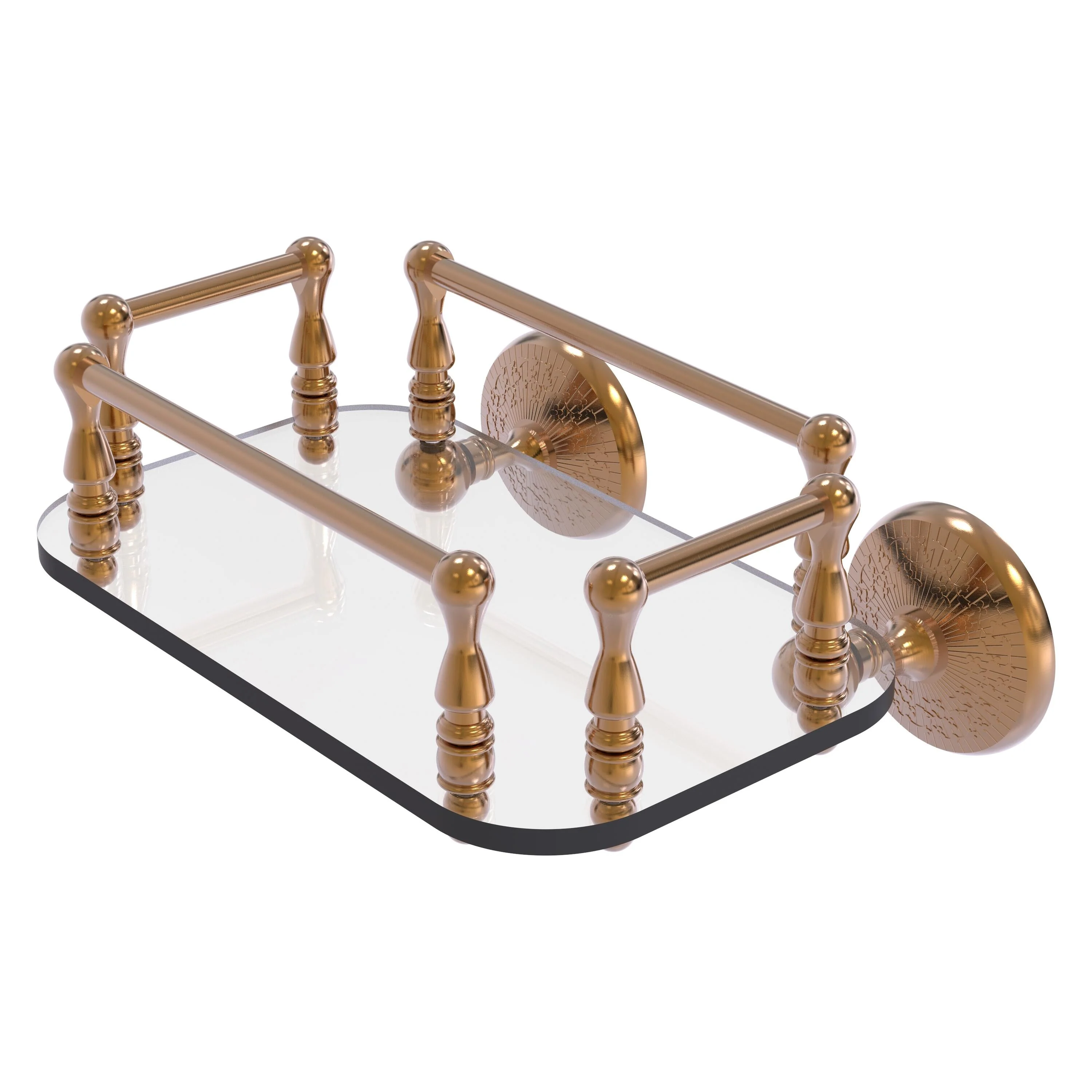 Allied Brass Monte Carlo Collection Wall Mounted Glass Guest Towel Tray in Venetian Bronze