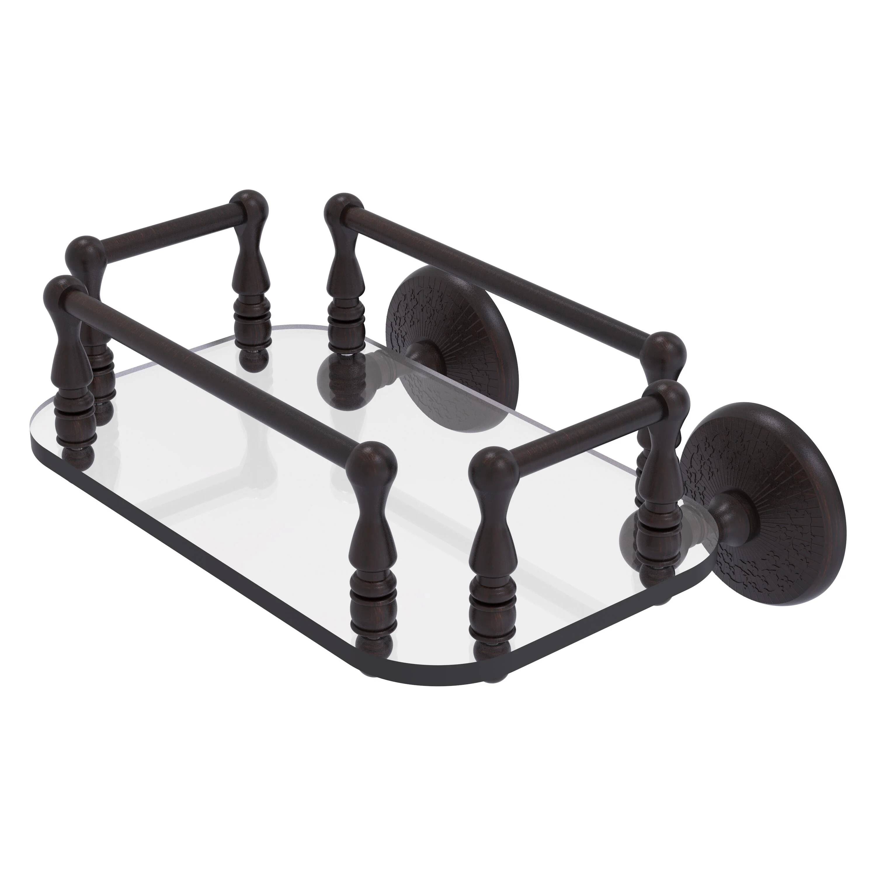 Allied Brass Monte Carlo Collection Wall Mounted Glass Guest Towel Tray in Venetian Bronze - Image 8