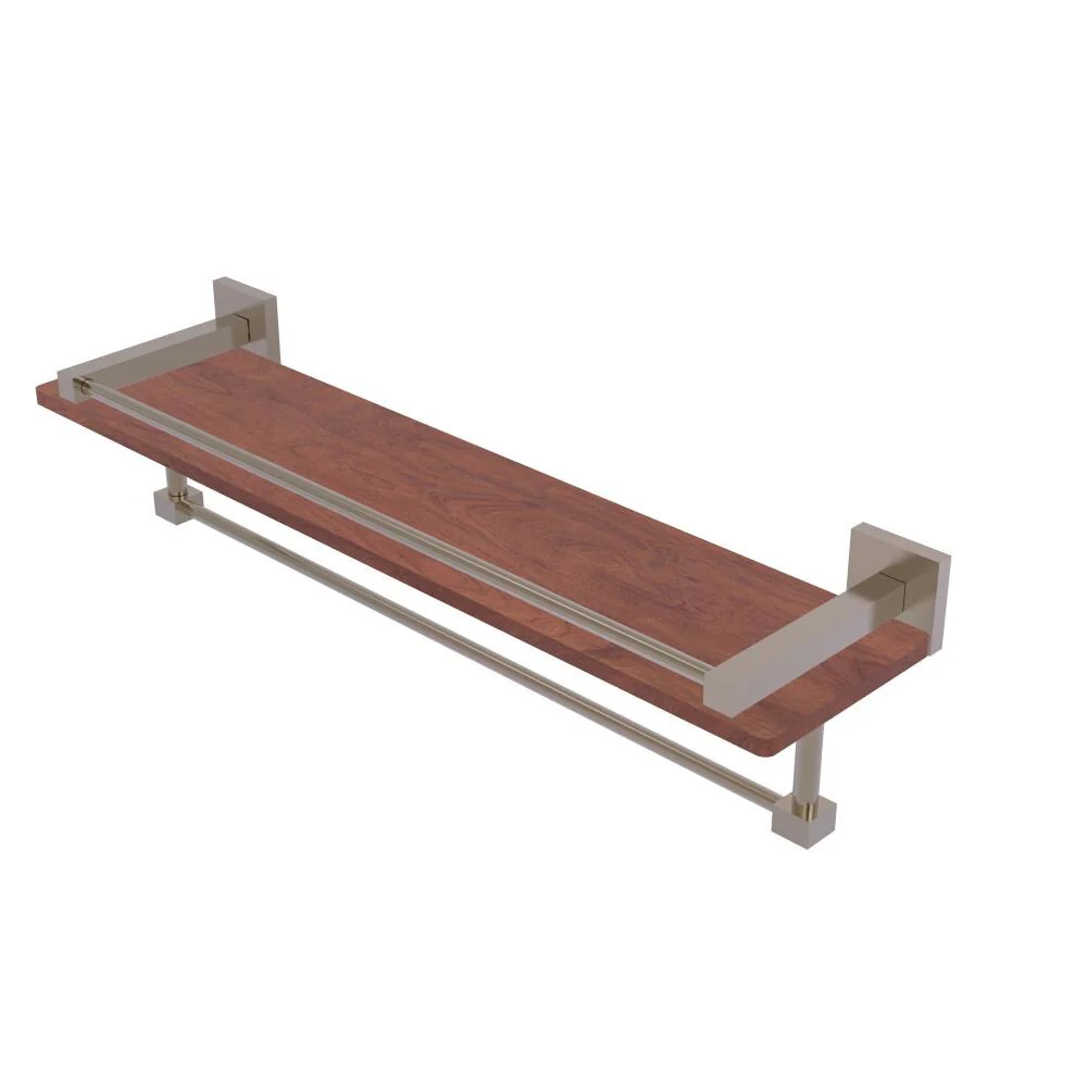 Allied Brass Montero Antique Pewter 1-Tier Wall Mount Bathroom Shelf, 22 in x 5 in