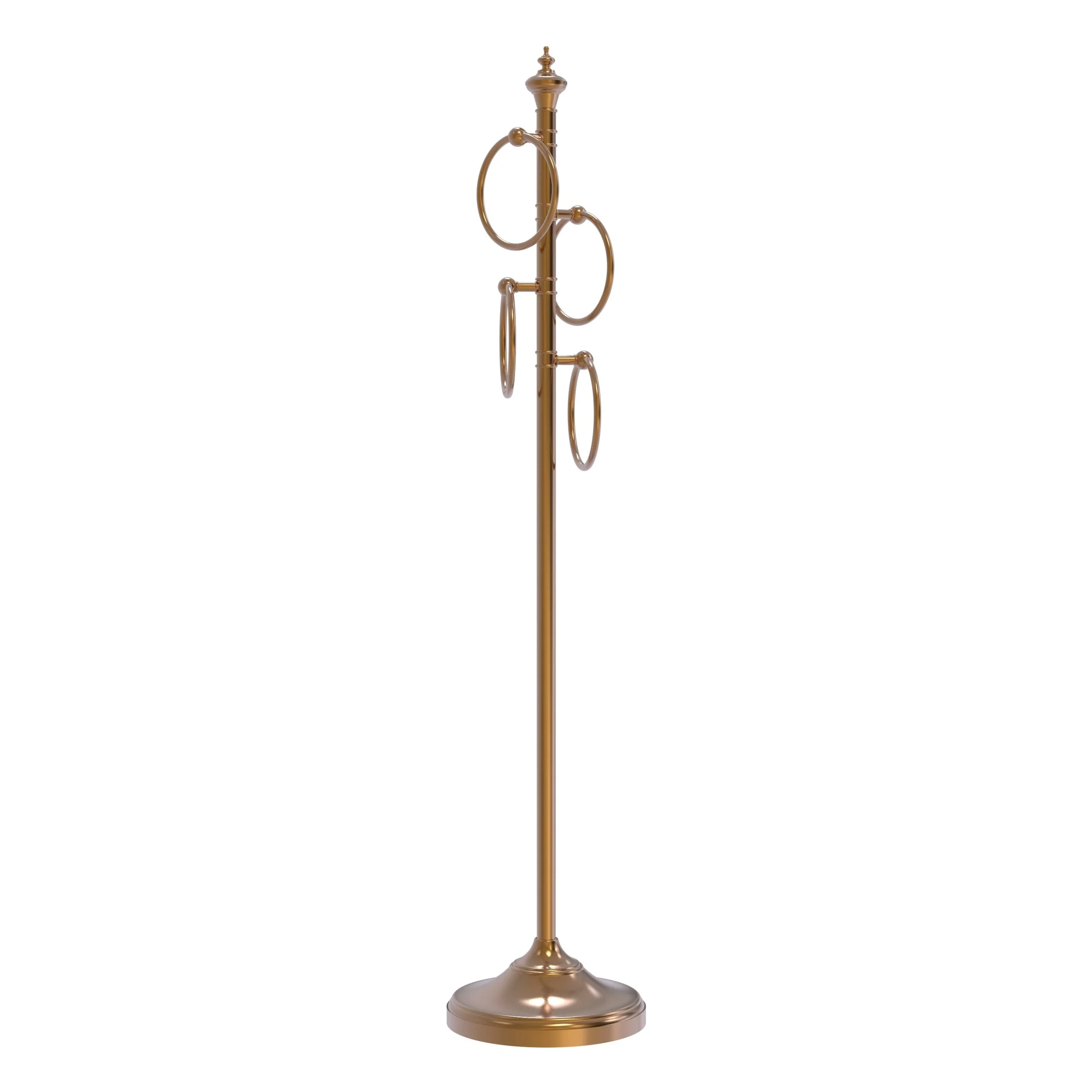 Allied Brass Oil-Rubbed Bronze Freestanding 4-Ring Towel Rack, Solid Brass, 49 in Tall - Image 3