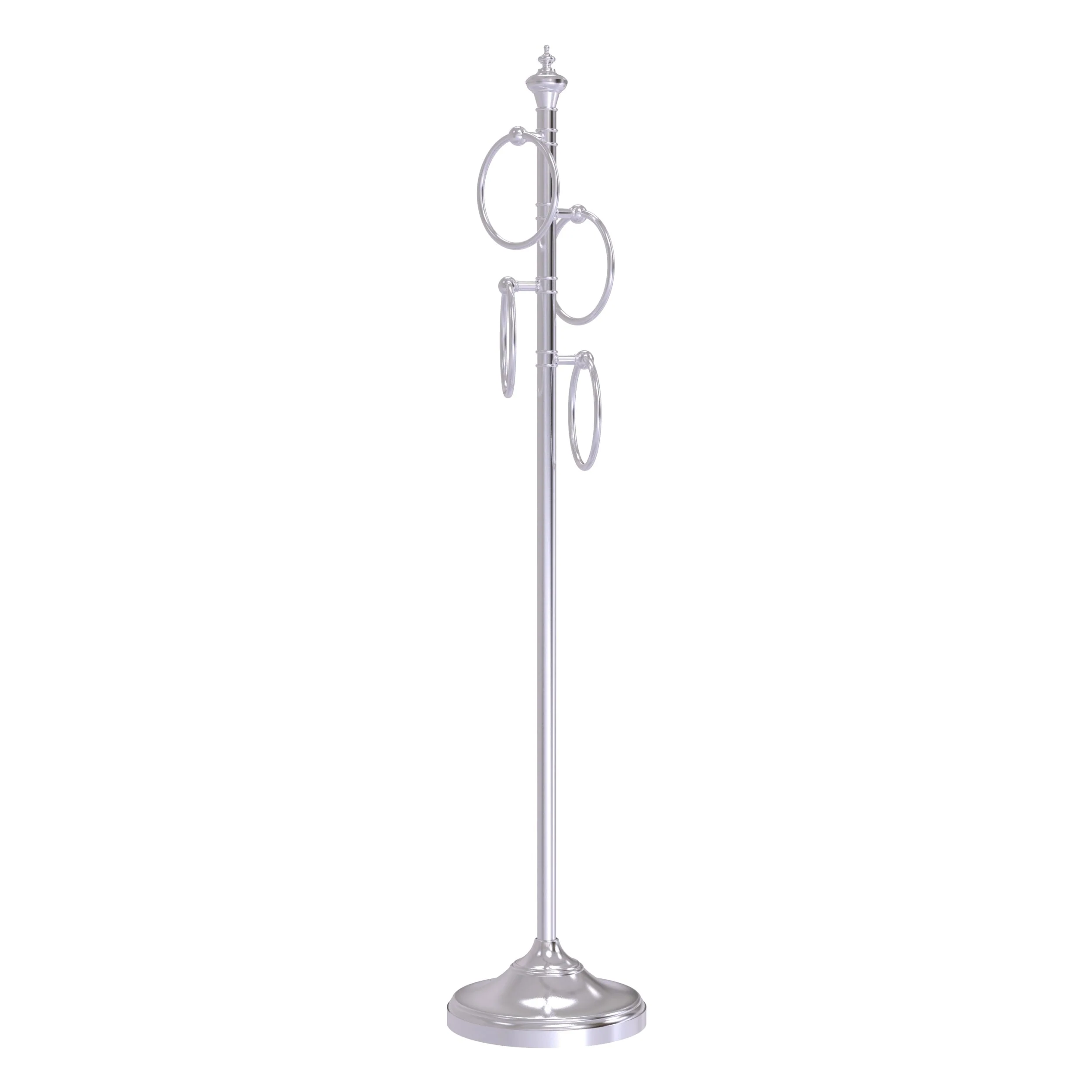 Allied Brass Oil-Rubbed Bronze Freestanding 4-Ring Towel Stand, Solid Brass, 49 in.