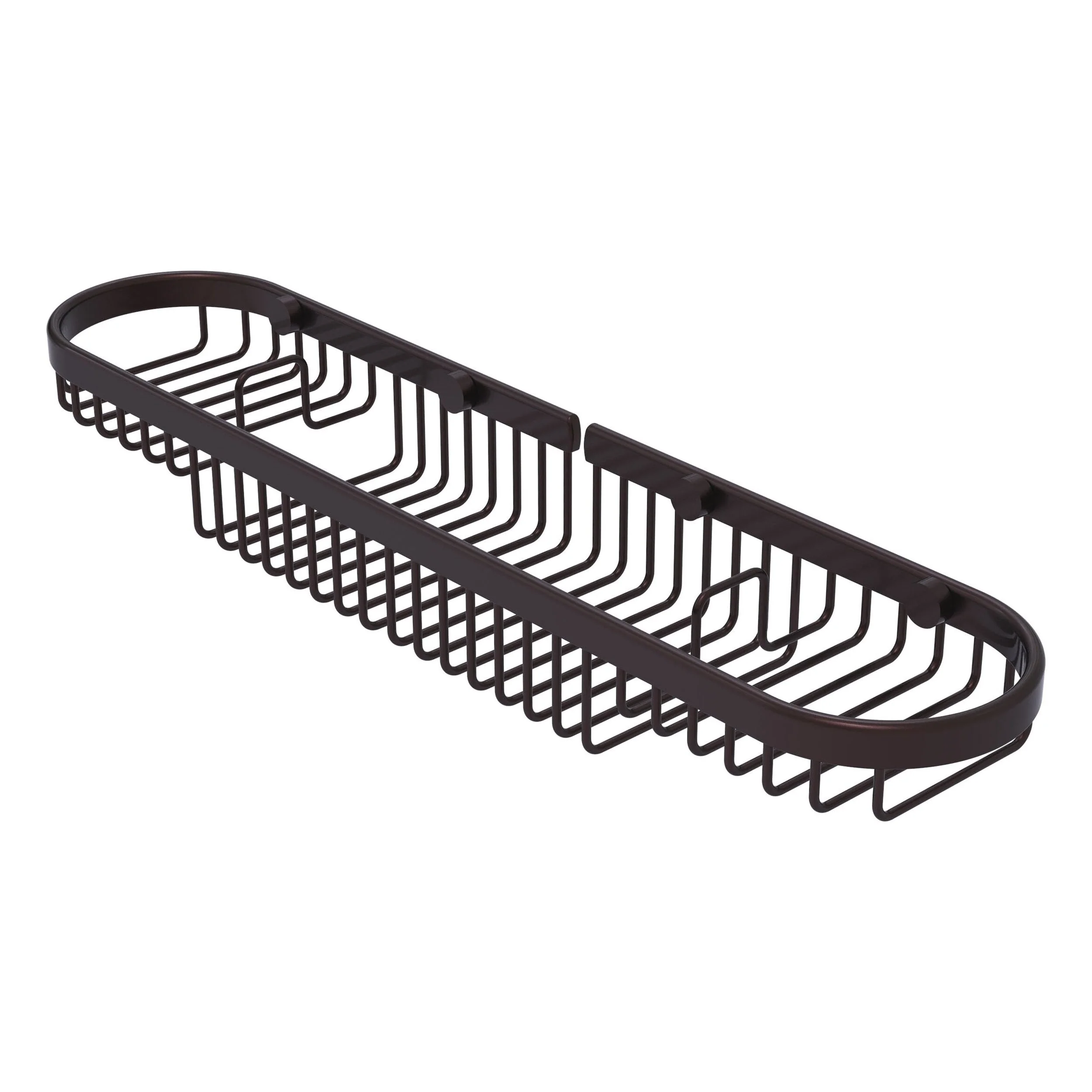 Allied Brass Oval Combination Shower Basket in Antique Bronze, 18.75 x 2.25 x 4.125 in - Image 2