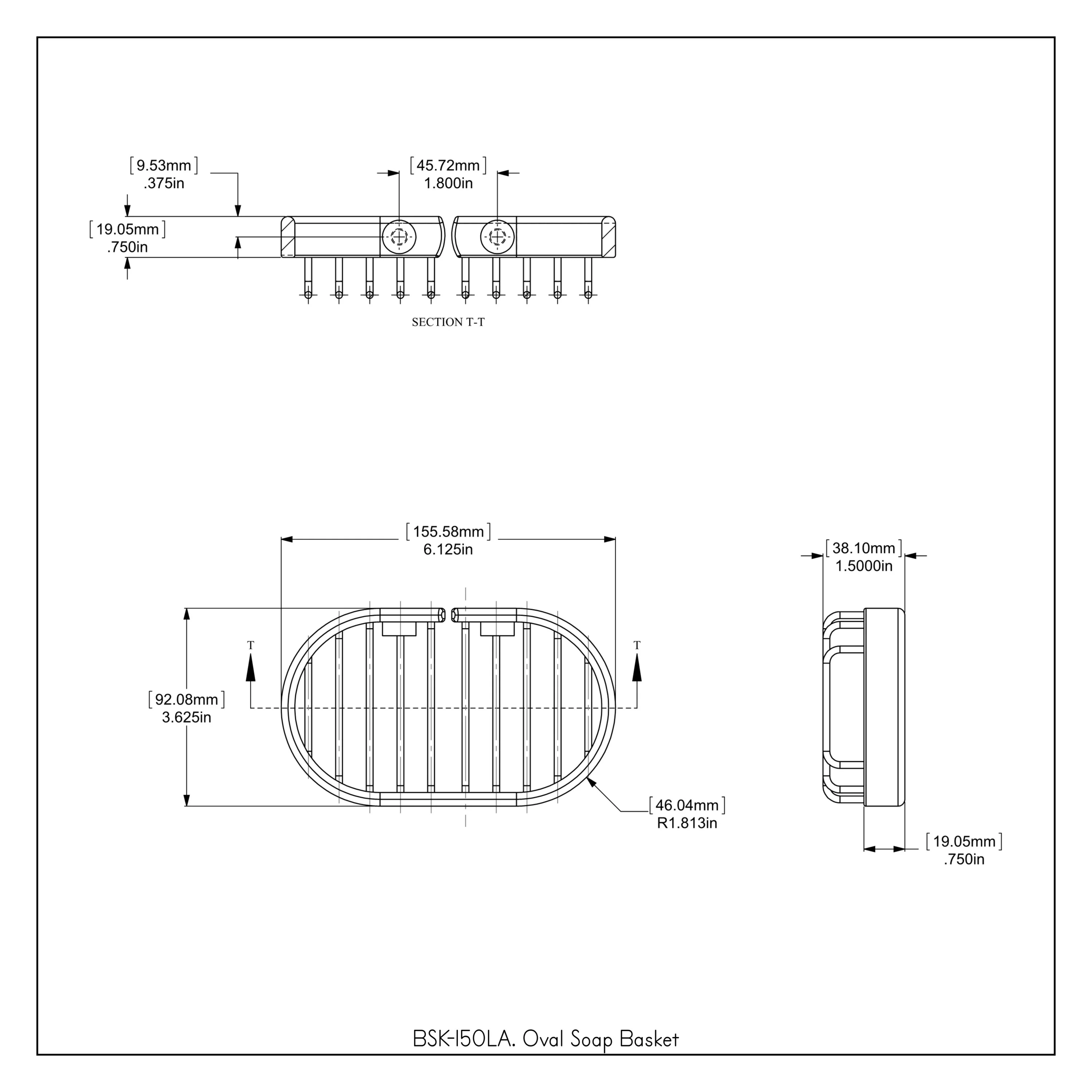 Allied Brass Oval Soap Basket in Satin Chrome, 6.125 in. W x 3.625 in. D - Image 2