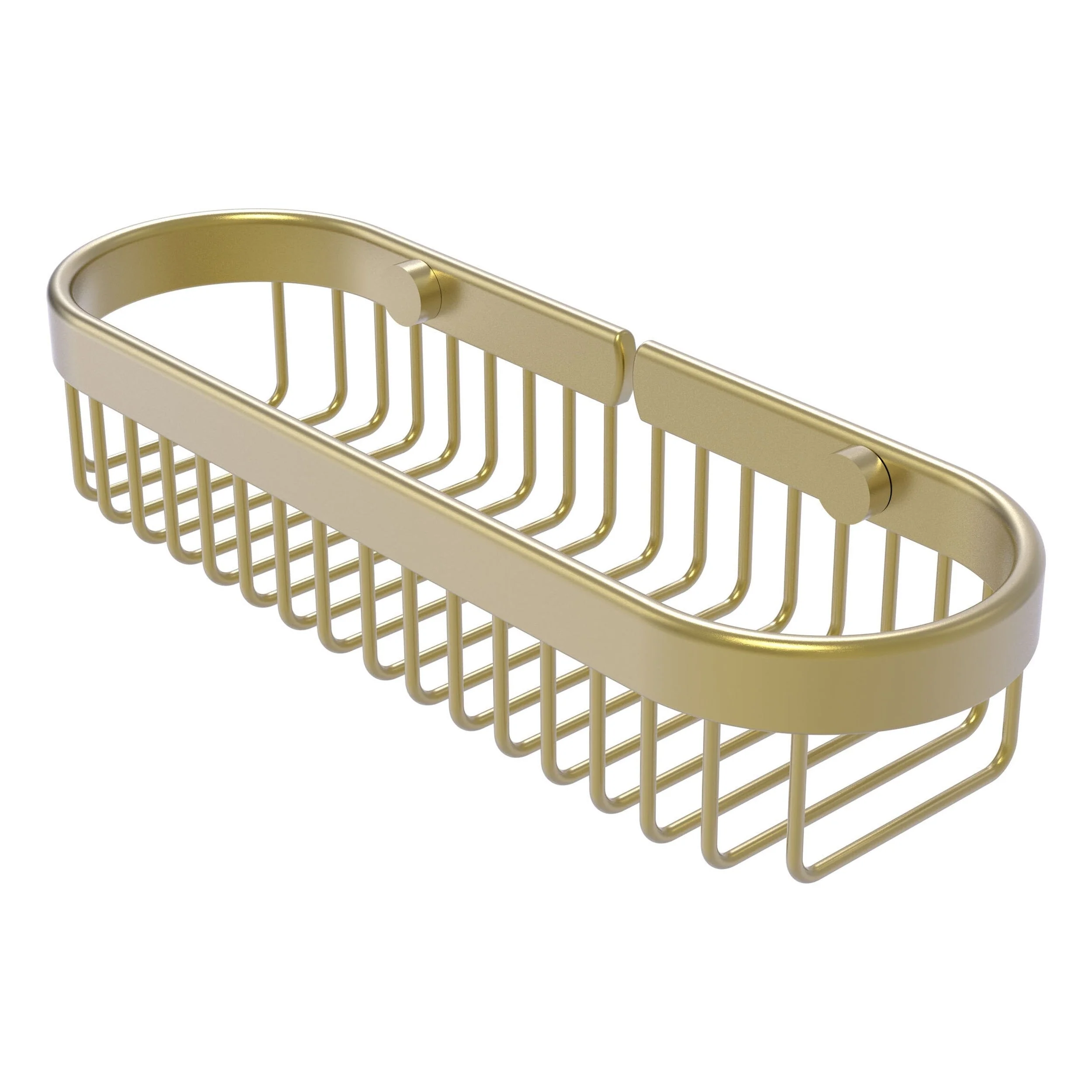 Allied Brass Oval Toiletry Wire Basket in Satin Brass, 11 x 2.2 x 3.6 in