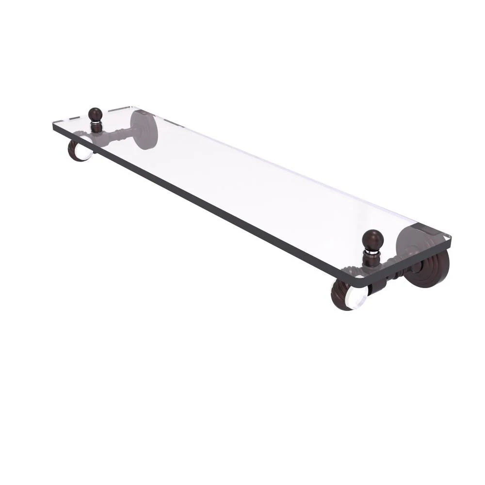 Allied Brass Pacific Grove Antique Bronze 1-Tier Brass Wall Mount Bathroom Shelf, 22-in