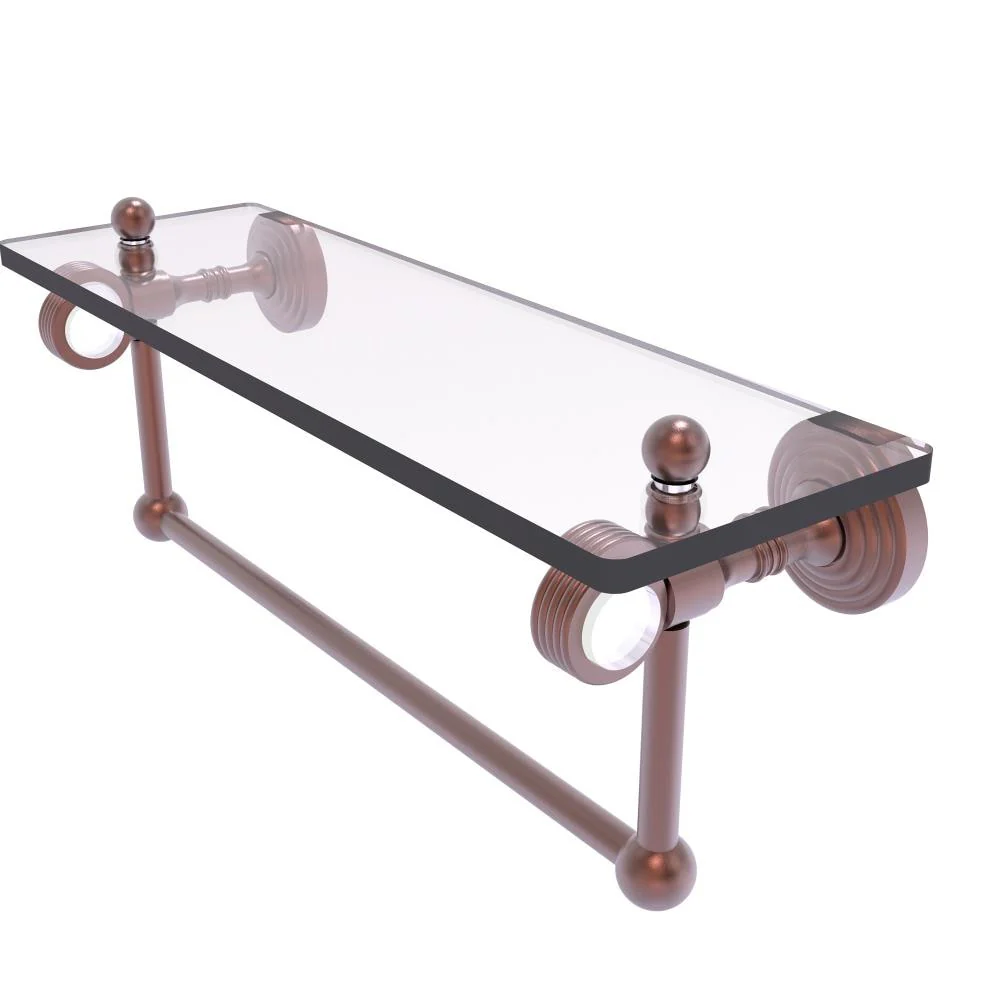 Allied Brass Pacific Grove Antique Copper 1-Tier Brass Wall Mount Bathroom Shelf