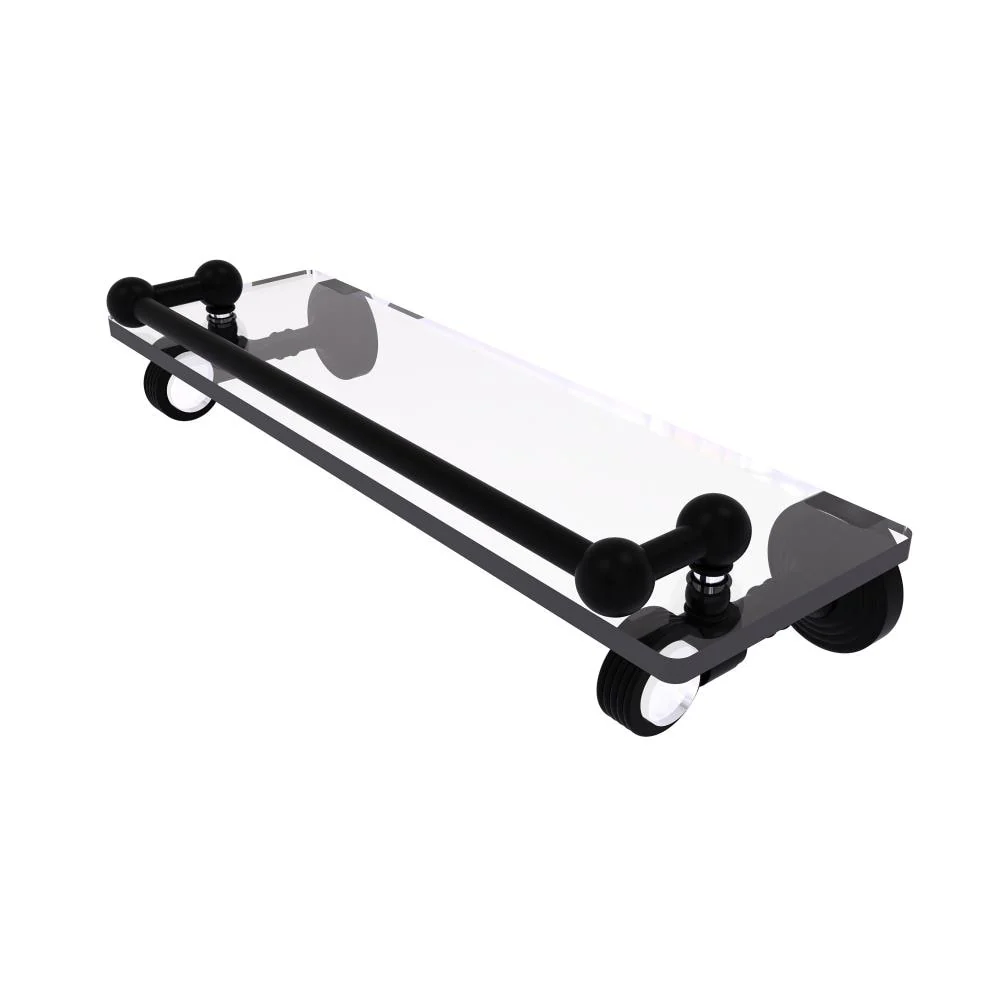 Allied Brass Pacific Grove Matte Black 1-Tier Brass Wall Mount Bathroom Shelf, 16 x 3.5 x 5 in