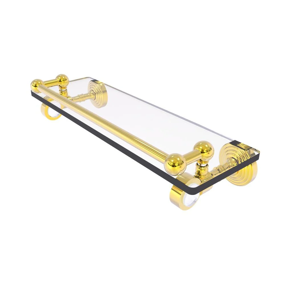 Allied Brass Pacific Grove Polished Brass 1-Tier Wall-Mount Bathroom Shelf, 16 x 5 x 3.5 in