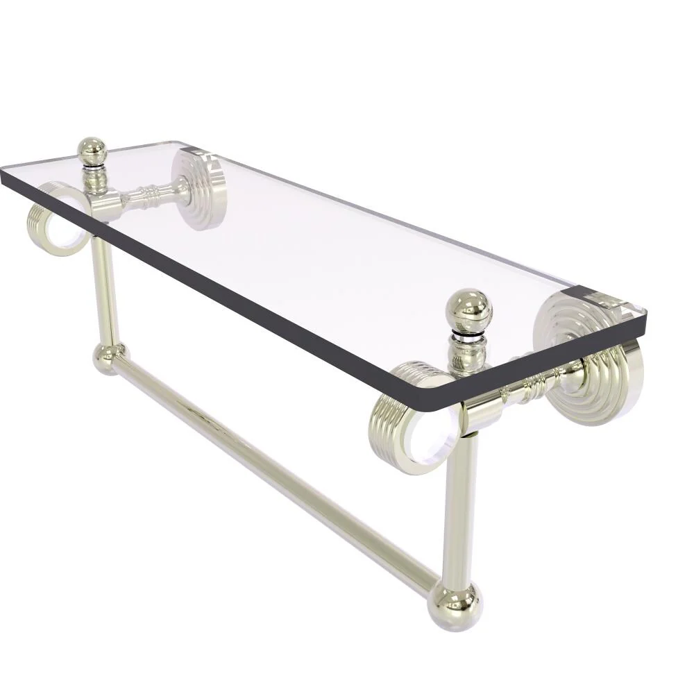 Allied Brass Pacific Grove Polished Nickel 1-Tier Brass Wall Mount Bathroom Shelf