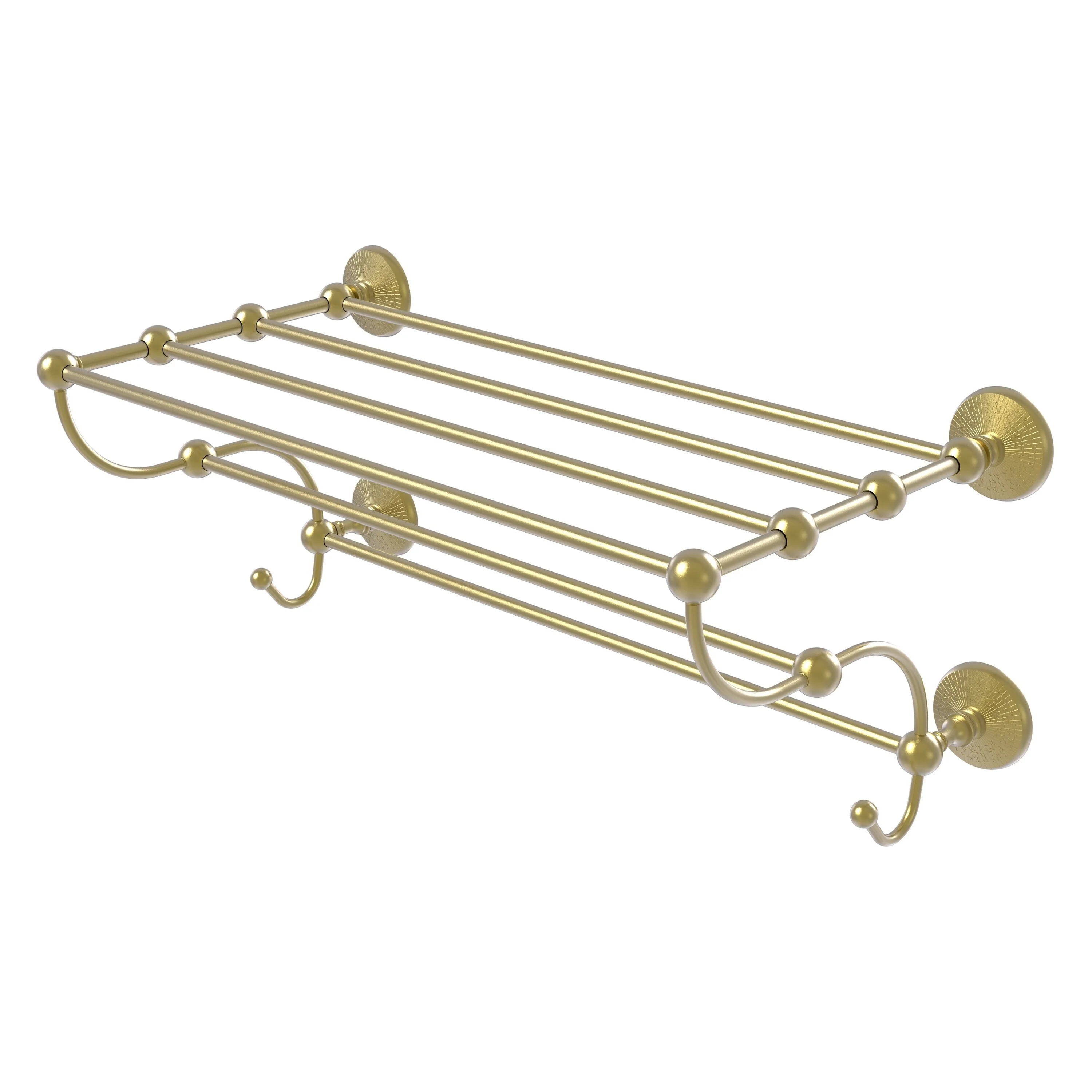 Allied Brass Prestige Monte Carlo Collection 36-in Train Rack Towel Shelf in Satin Brass