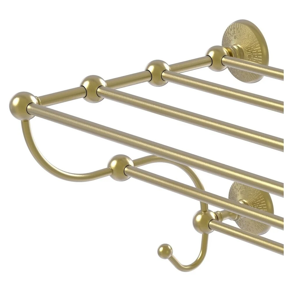 Allied Brass Prestige Monte Carlo Collection 36-in Train Rack Towel Shelf in Satin Brass - Image 2