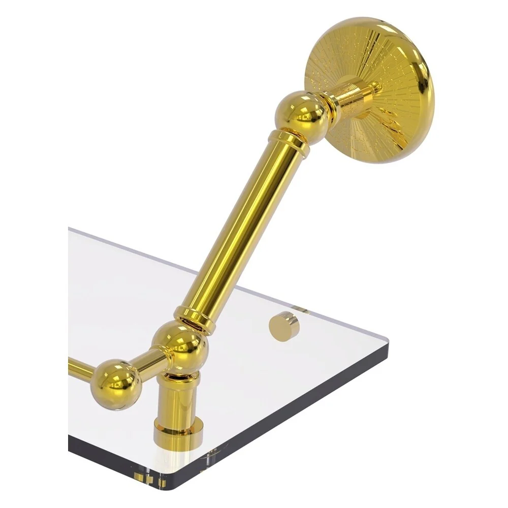 Allied Brass Prestige Monte Carlo Polished Brass 1-Tier Wall Mount Bathroom Shelf, 24 x 8 x 8 in - Image 2