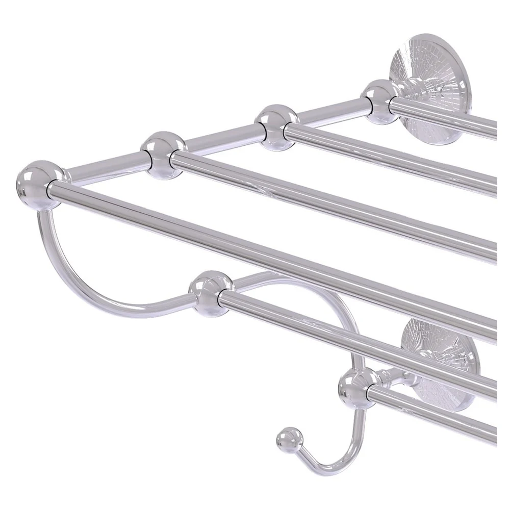 Allied Brass Prestige Monte Carlo Satin Chrome Wall Mount Towel Rack, 24 in - Image 2