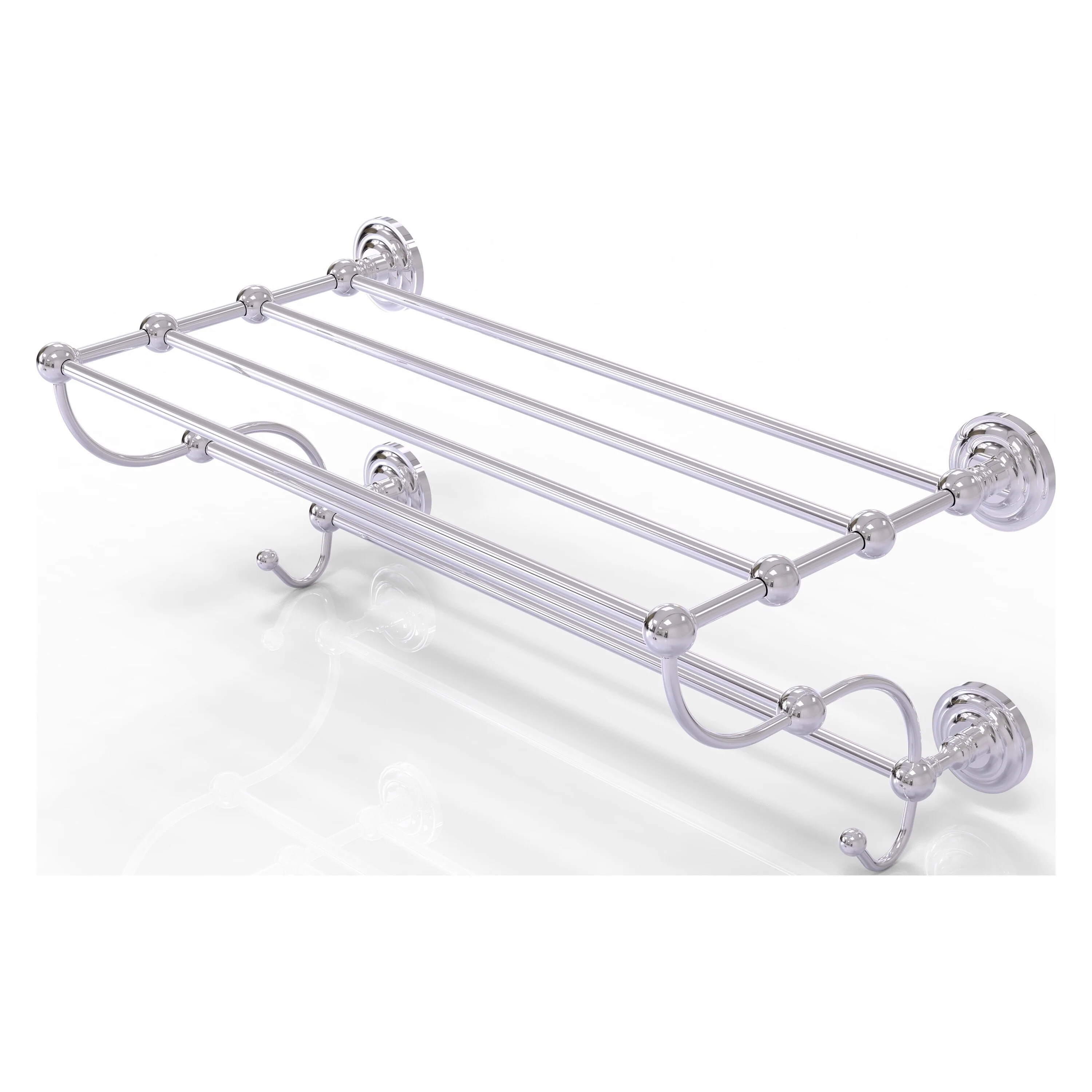 Allied Brass Prestige Que New 24-in Train Rack Towel Shelf – Polished Chrome