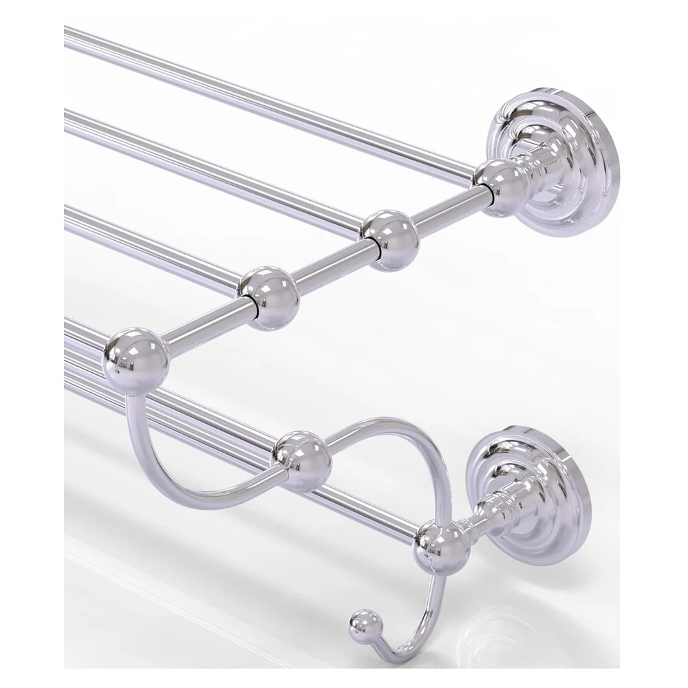 Allied Brass Prestige Que New 24-in Train Rack Towel Shelf – Polished Chrome - Image 2