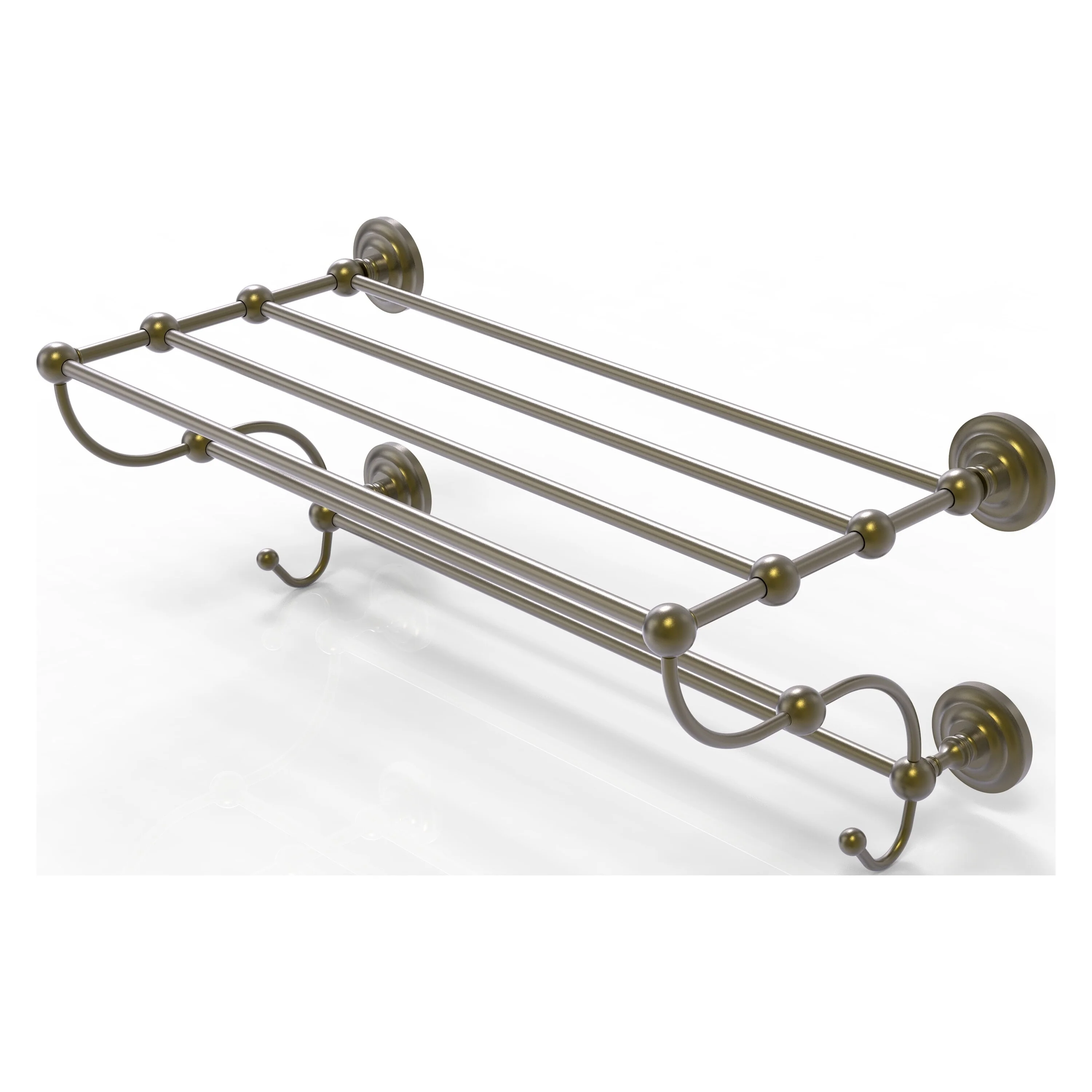 Allied Brass Prestige Que New Antique Brass Wall Mount Towel Rack, 24 in