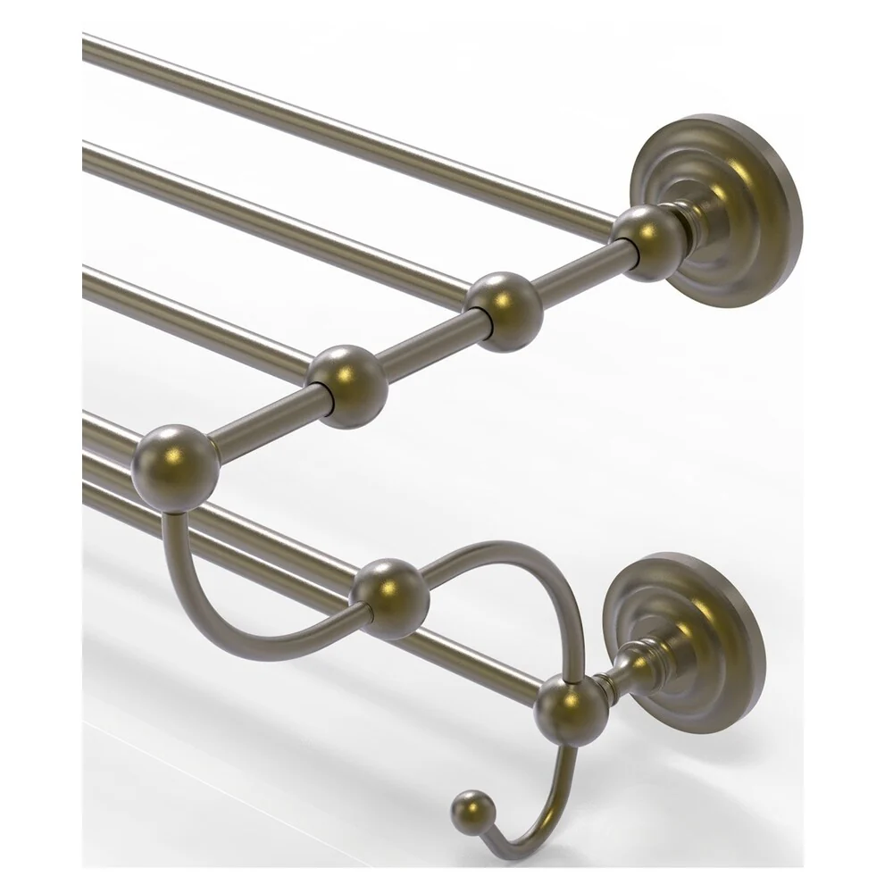 Allied Brass Prestige Que New Antique Brass Wall Mount Towel Rack, 24 in - Image 2