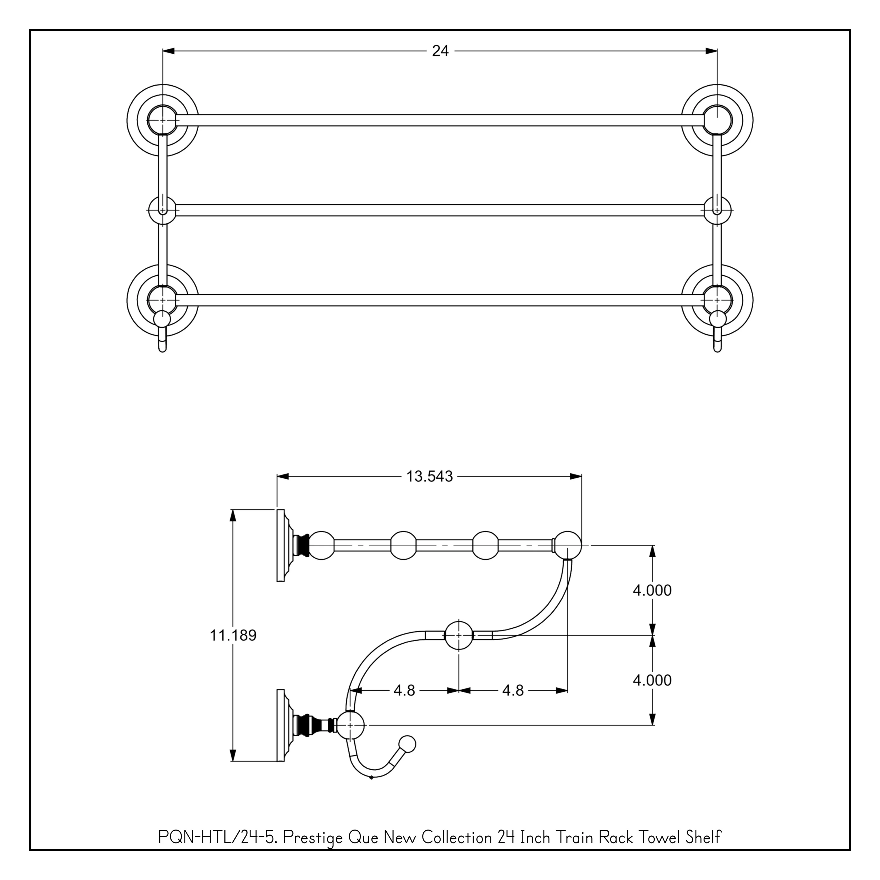 Allied Brass Prestige Que New Collection 24-in Train Rack Towel Shelf in Satin Nickel - Image 3