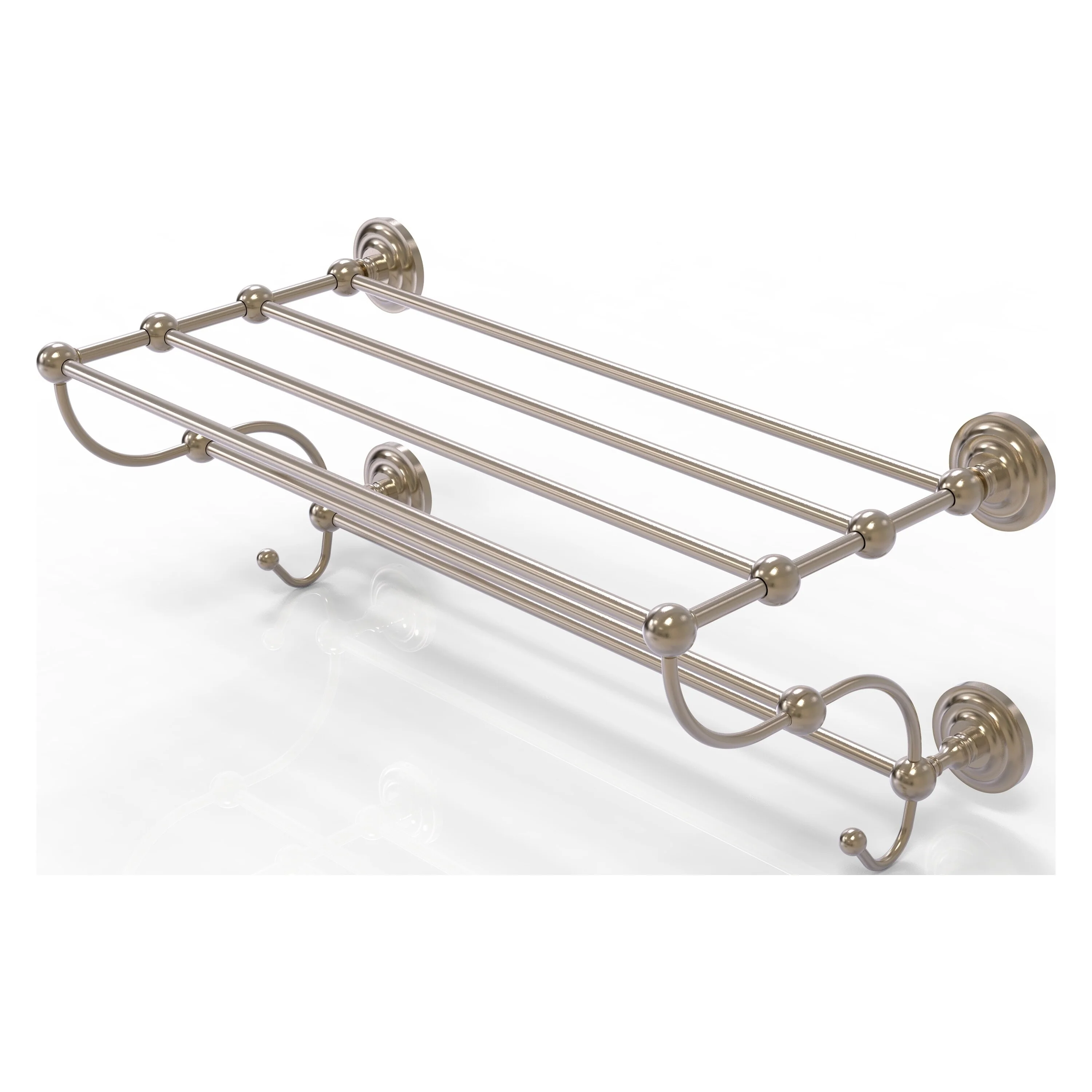 Allied Brass Prestige Que New Collection 36-in Train Rack Towel Shelf in Antique Pewter