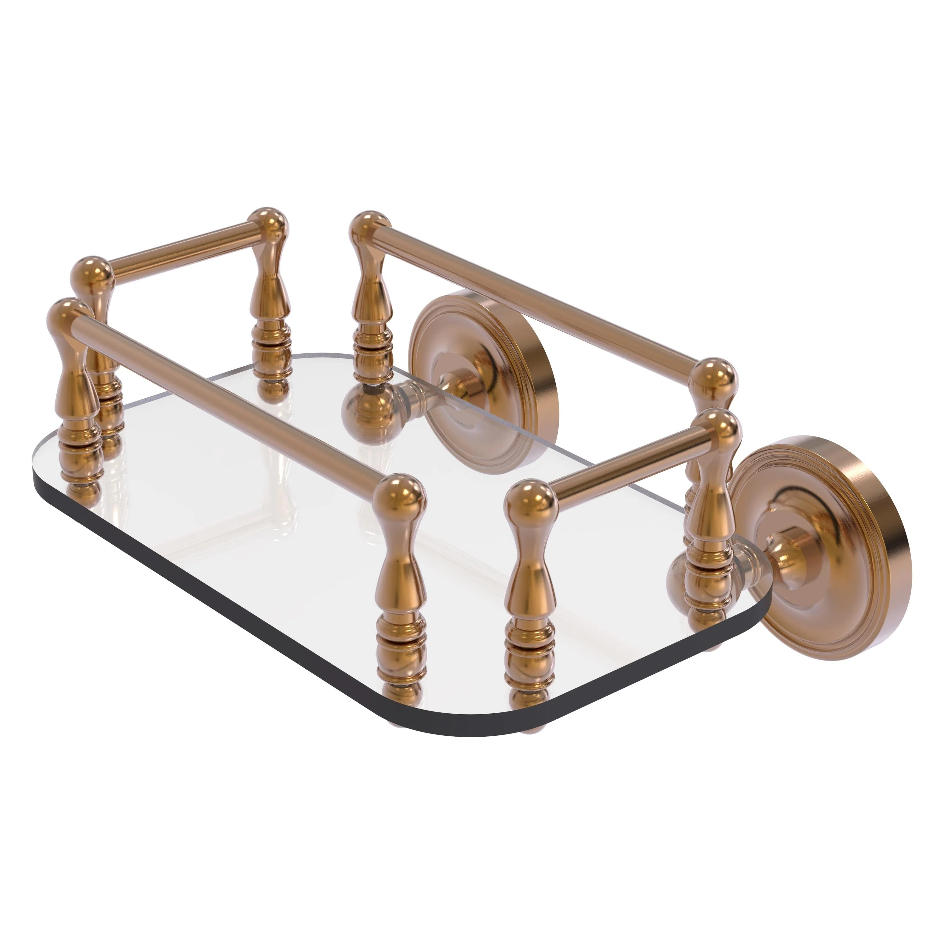 Allied Brass Prestige Regal Collection Wall Mounted Glass Guest Towel Tray in Antique Copper - Image 3